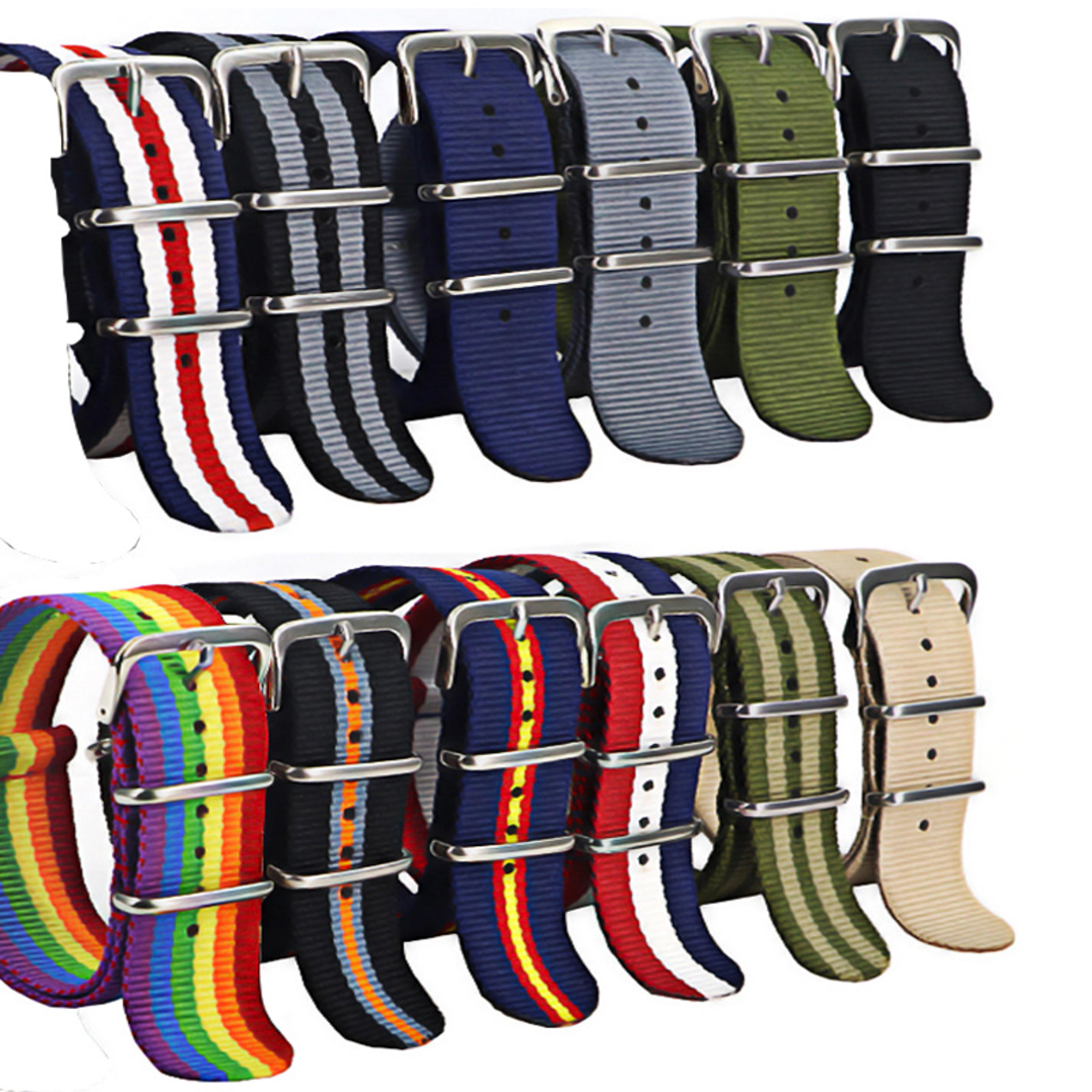 waterproof nylon watch strap, sport military style watch band replacement for men women wristwatch belt