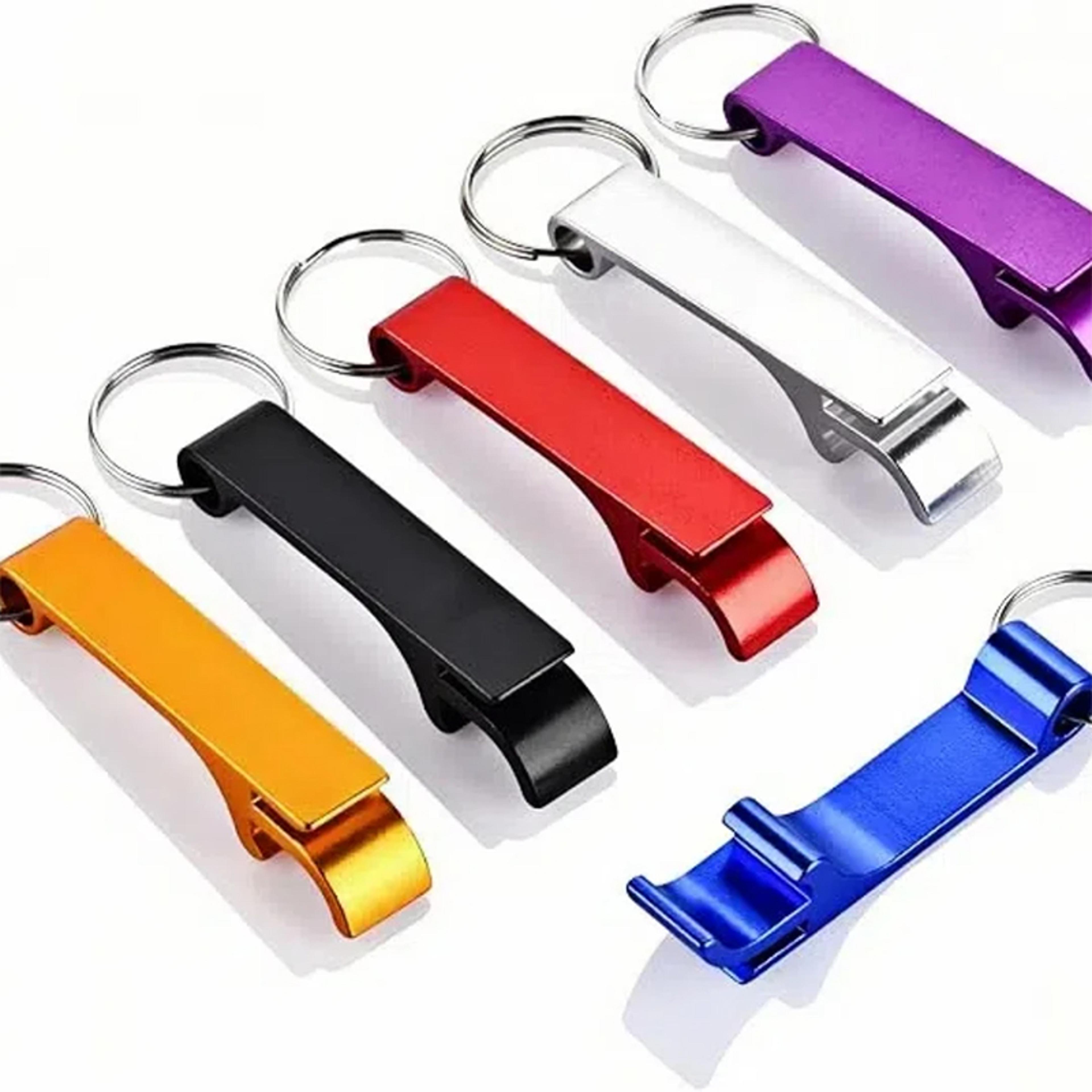 portable metal mini beer can opener, colorful key ring chain, keychain metal bottle opener bar tools accessories