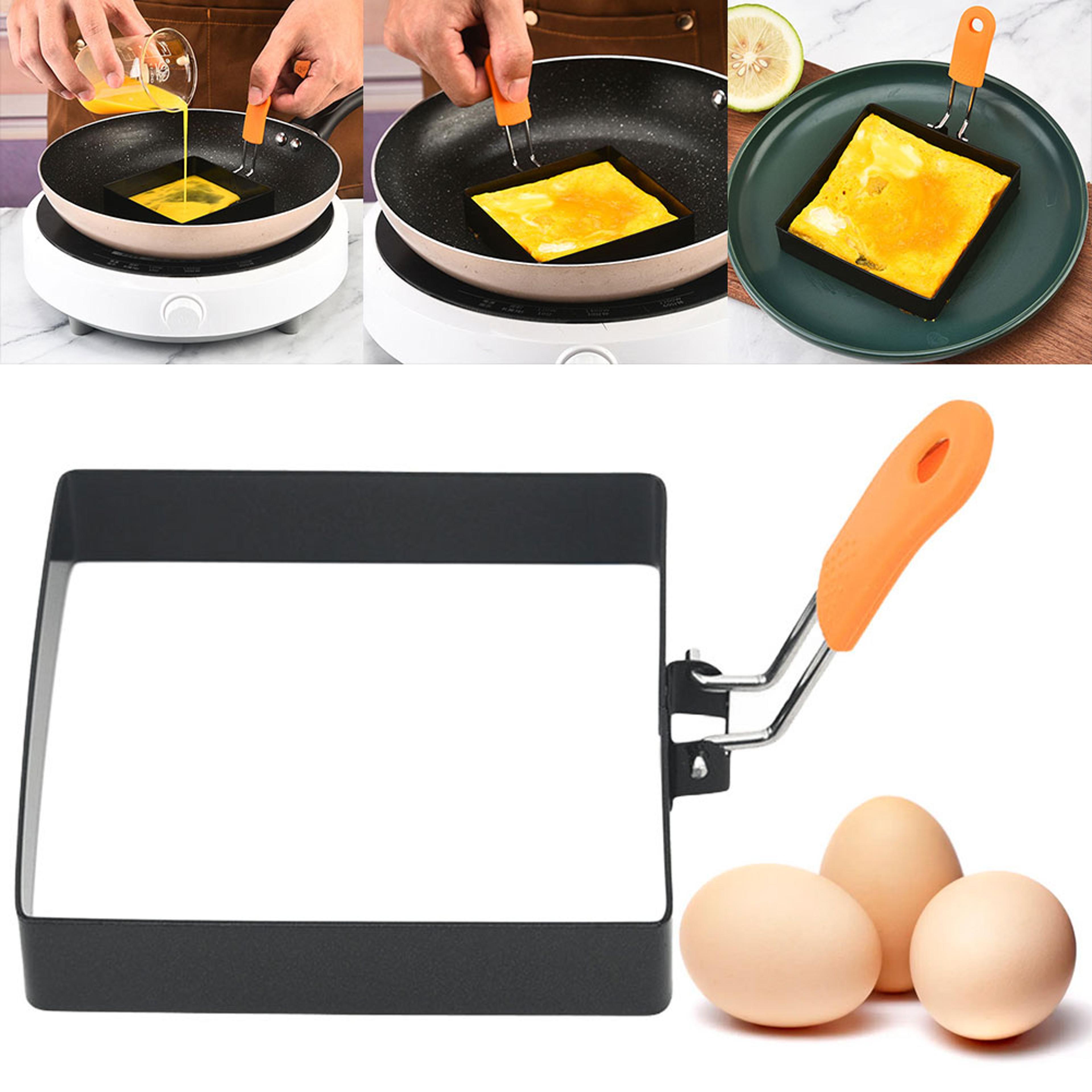 non-stick stainless steel egg ring, square pancake mold, muffin omelet maker cooking tool for kitchen use