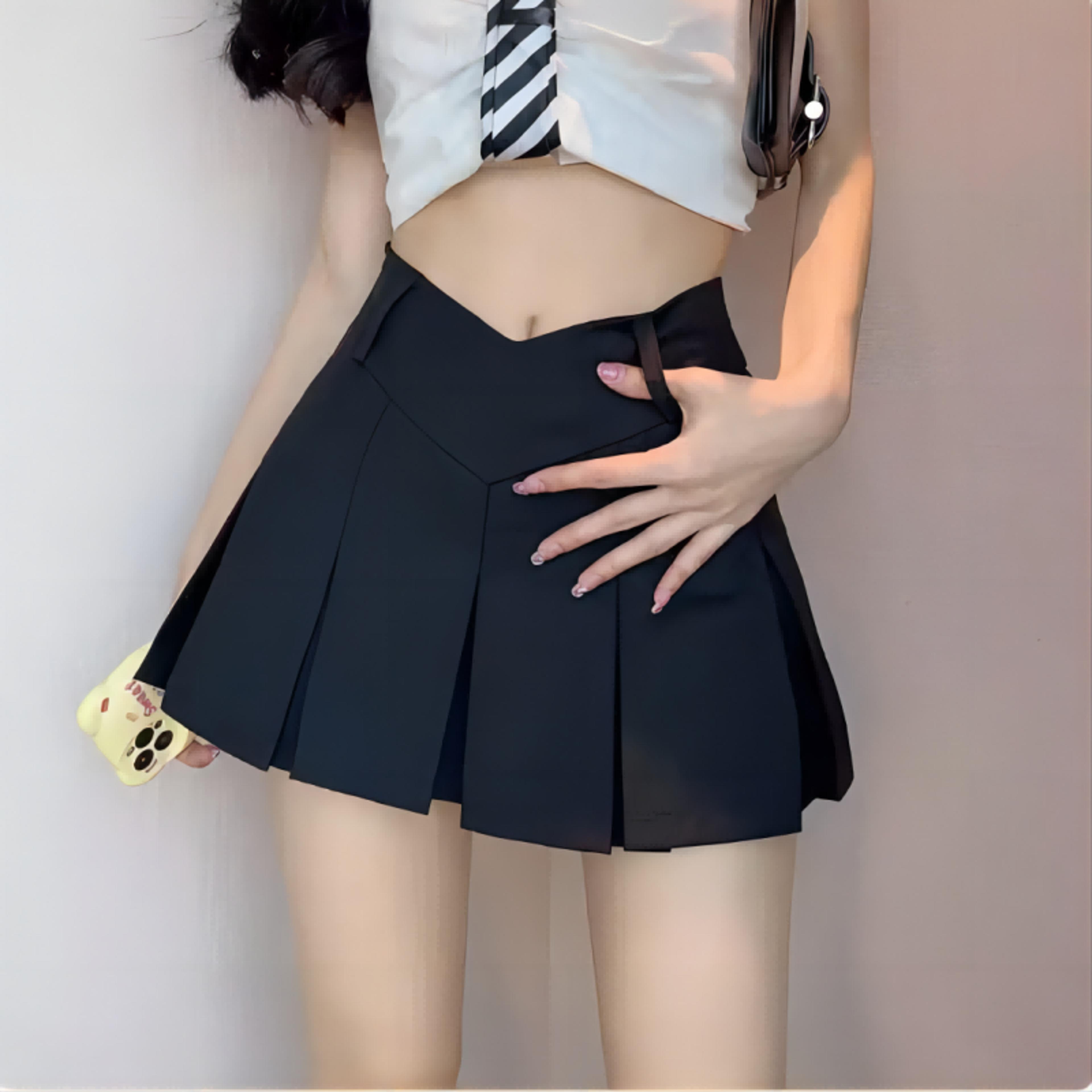 2024 new sexy women's pleated skirt, high waist vintage mini skirt for summer, korean tennis student white dance skirt