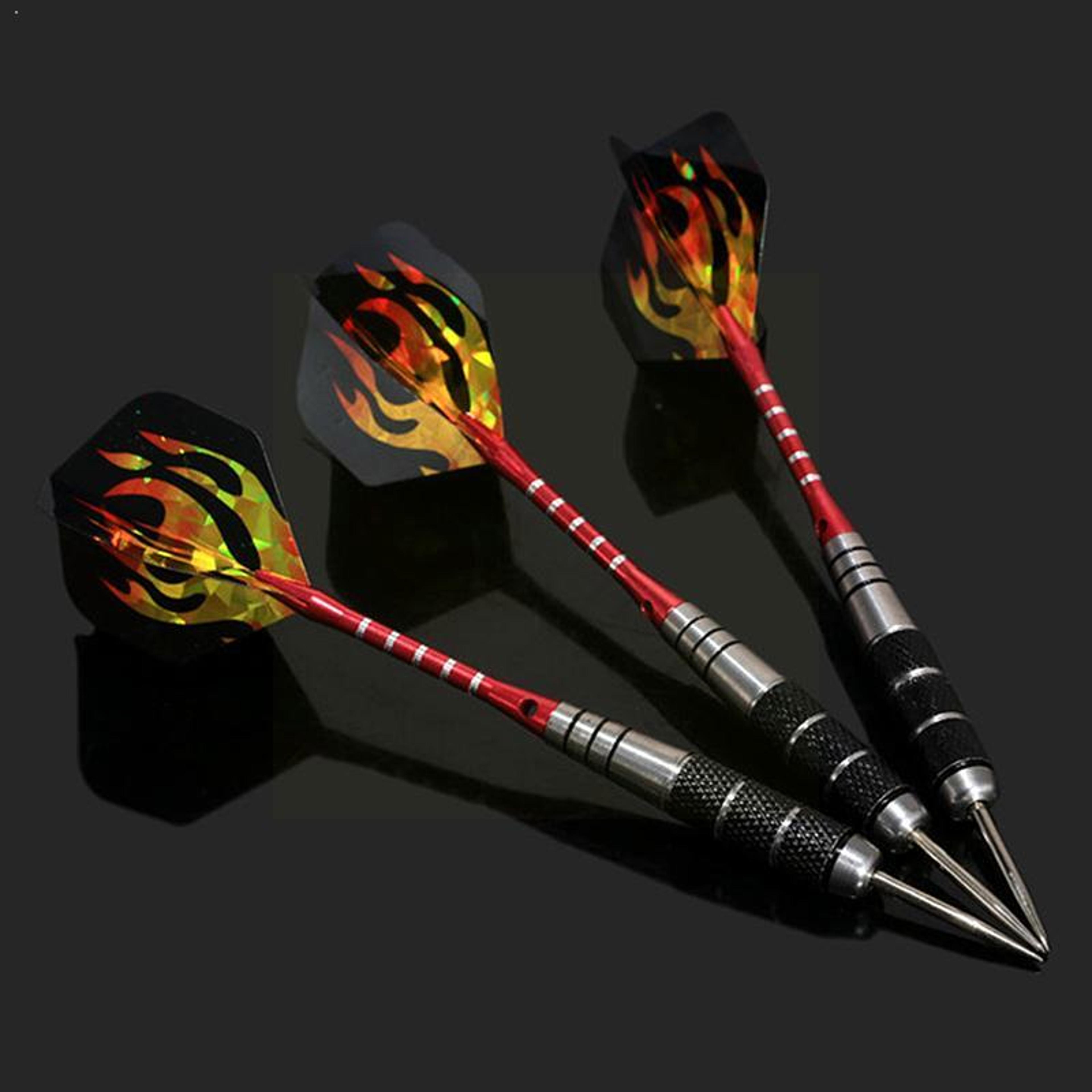 professional tungsten steel tip darts set, 3pcs steel shafts and flights for sports