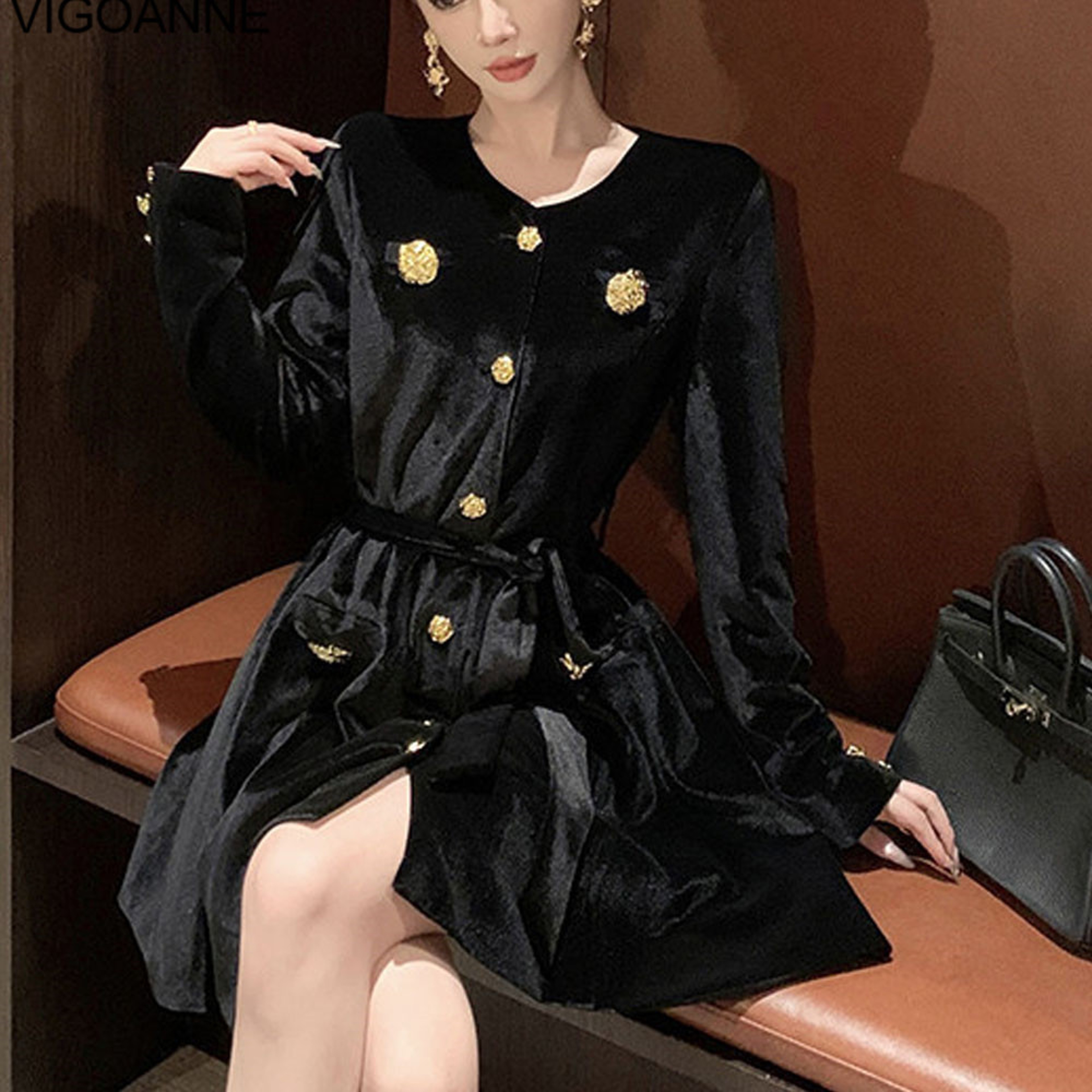 party dress black korea Party Dress Long Elegant Black Women's Evening Korean Fashion High Waist Mid-Calf Autumn from Dhgate Basic & Casual Dresses