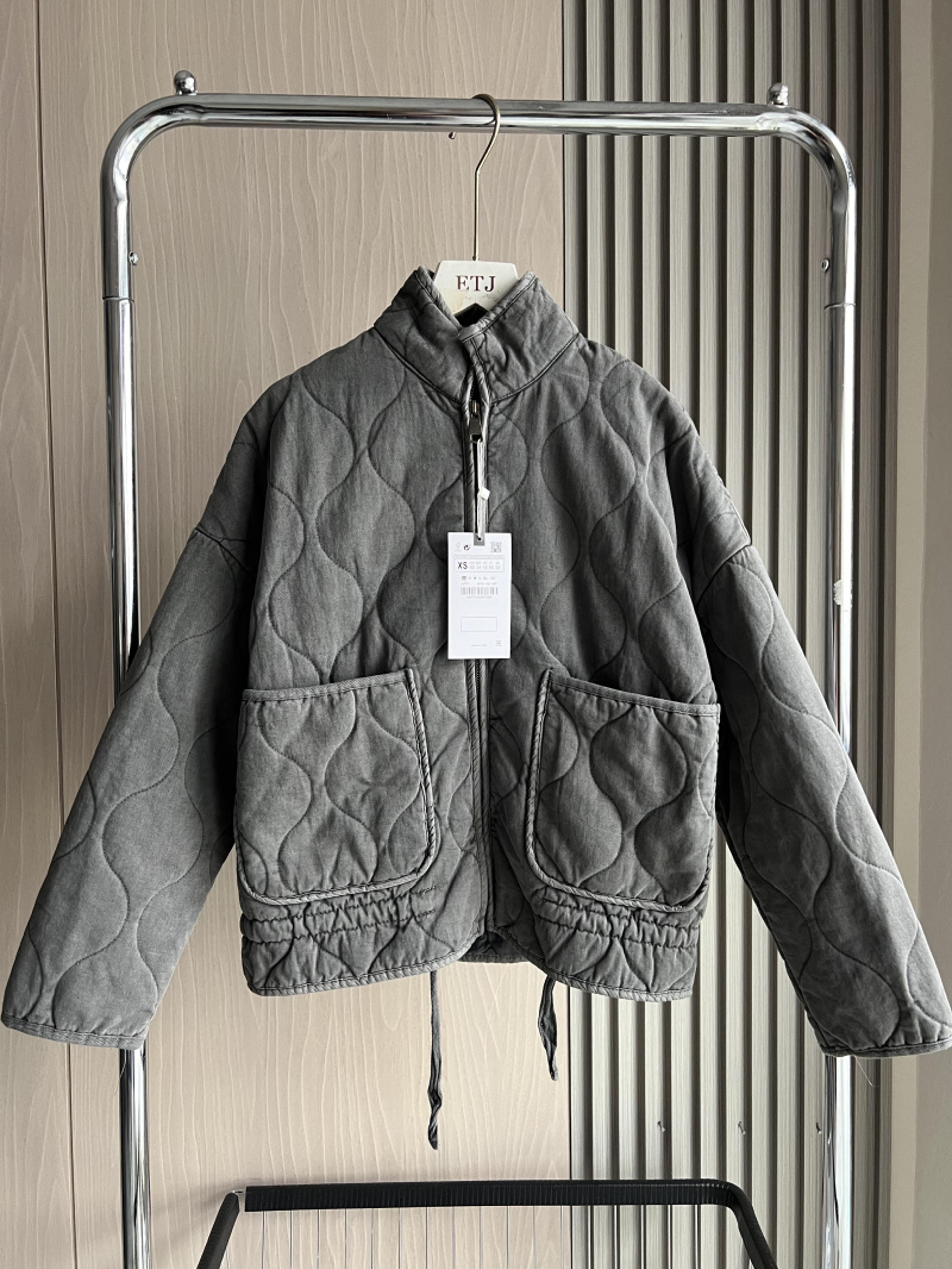 new arrival womens cotton jacket, vintage quilted coat, lenzing rayon, high collar with large pockets