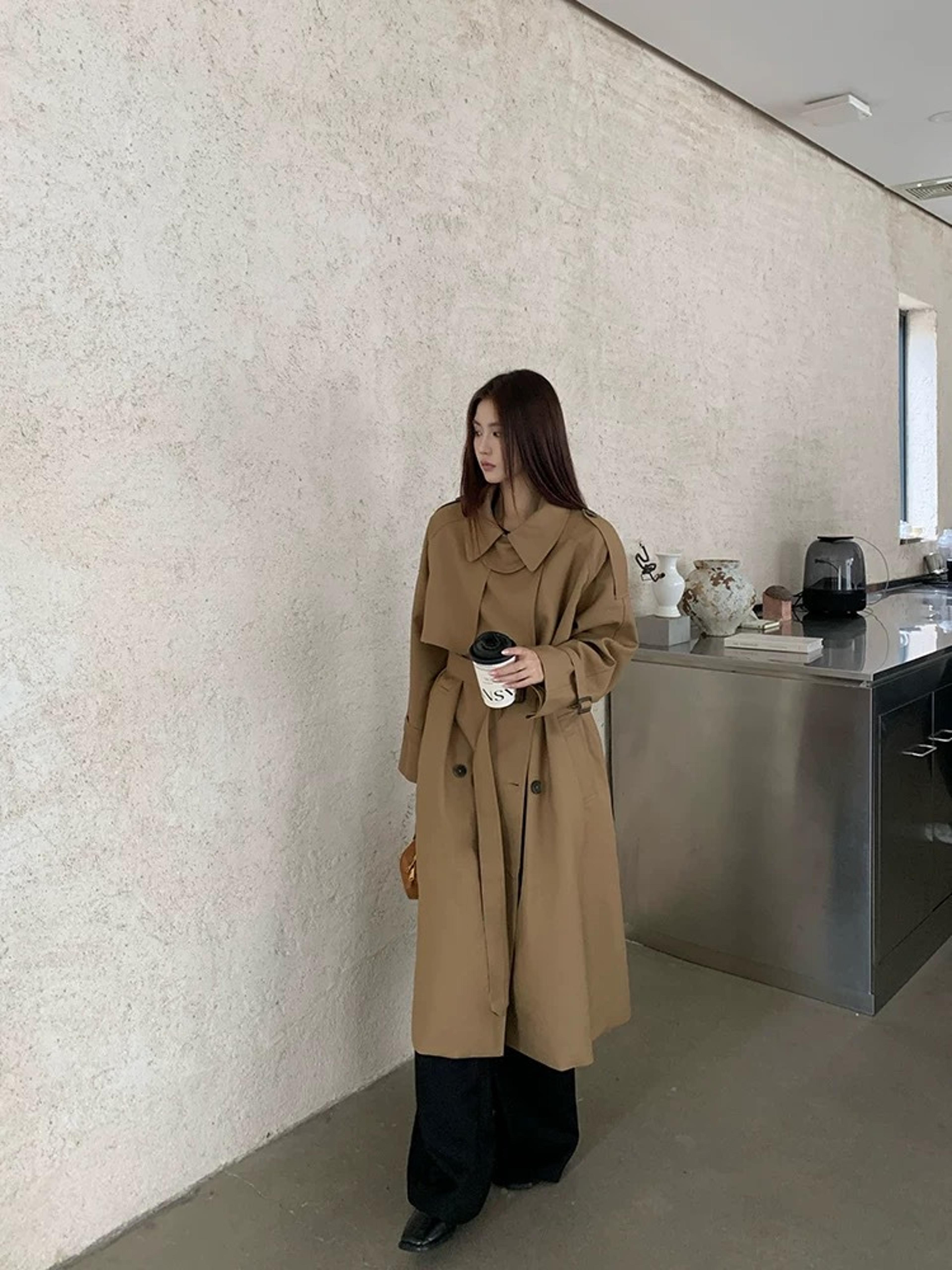 elegant style, street wear jackets for women, double breasted medium length trench coats