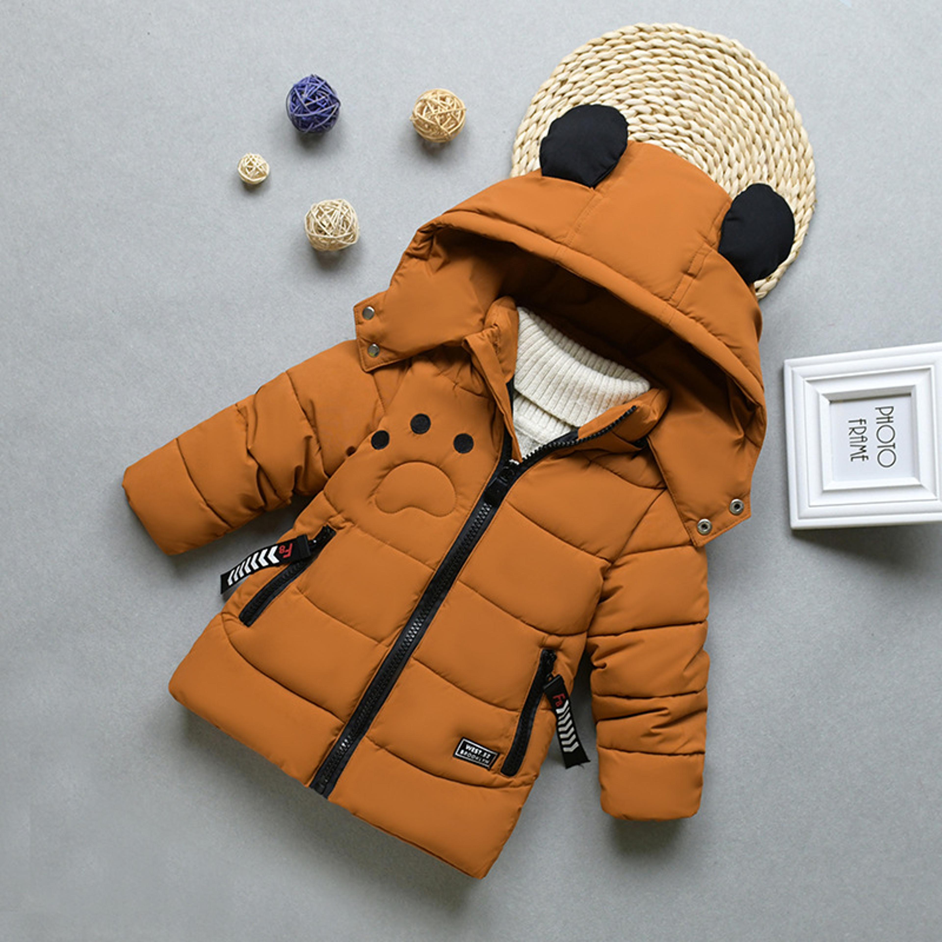long version winter parkas for kids, warm, thicken windbreaker jackets, boys and girls toddler outerwear coats, baby