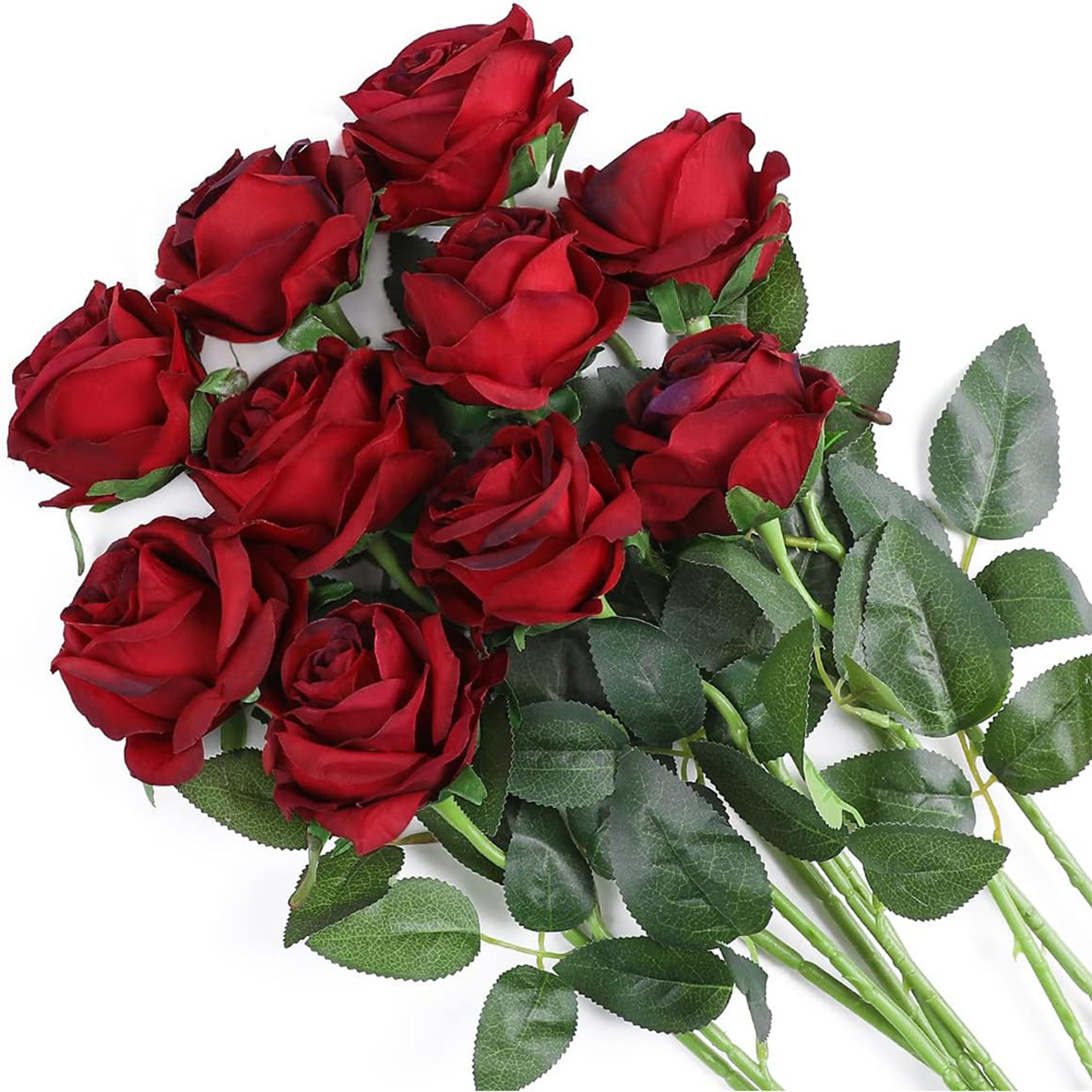 realistic artificial roses, red rose flower branch, fake roses for wedding decor