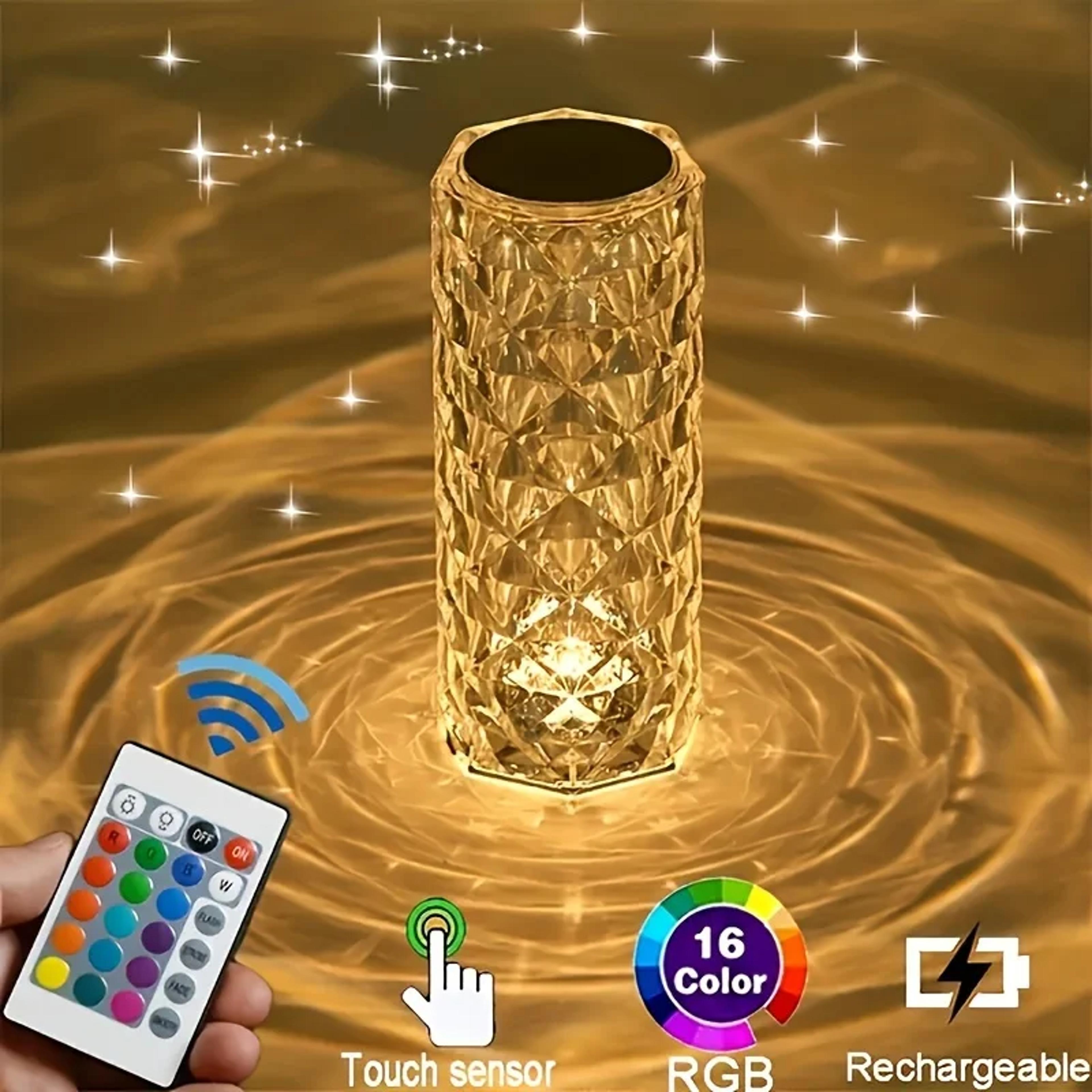 rgb crystal lamp changing usb romantic led rose table lamp for bedroom party decor light