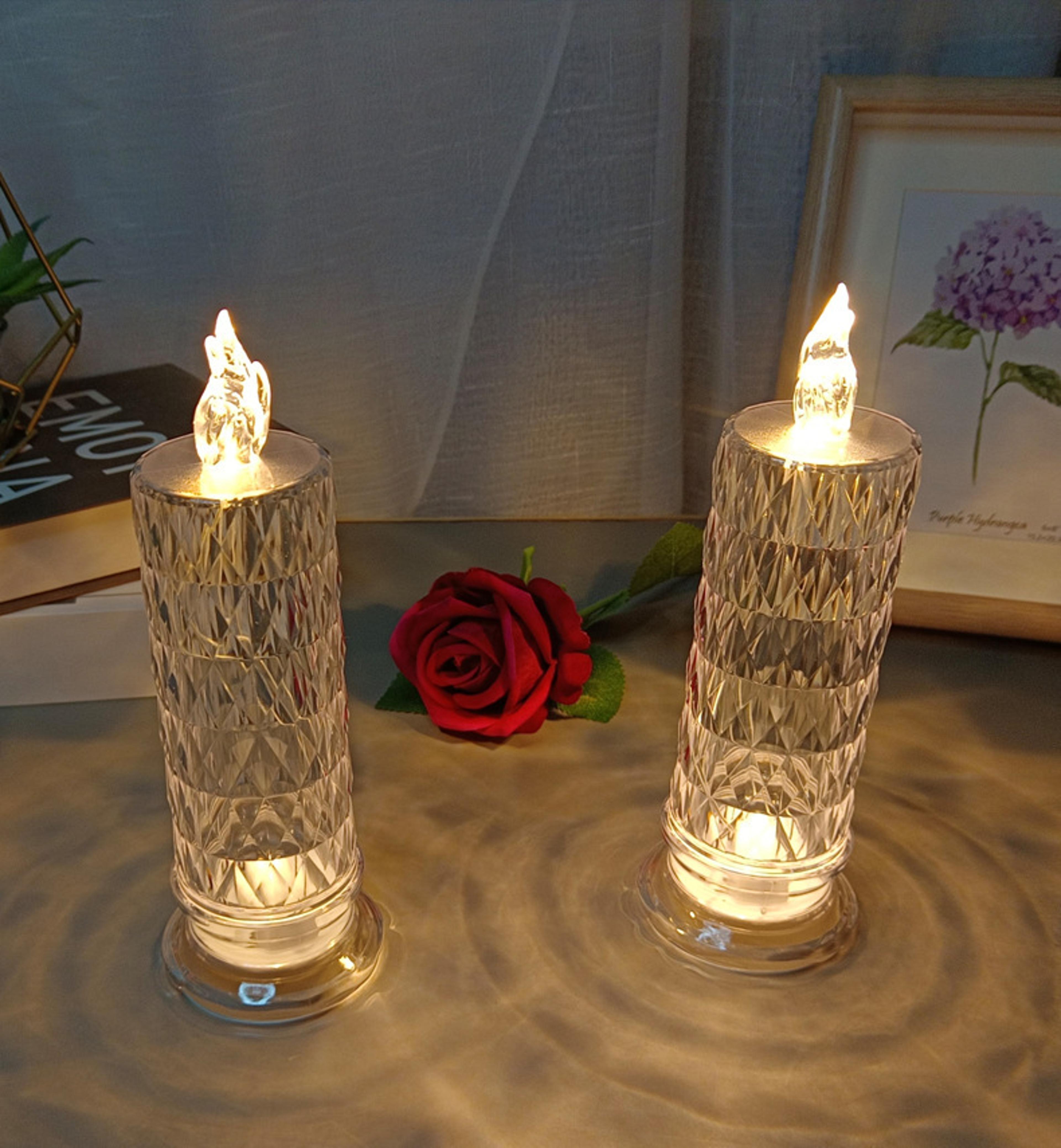 romantic led crystal table lamp rose projection light for bedroom party christmas decor diamond atmosphere night light
