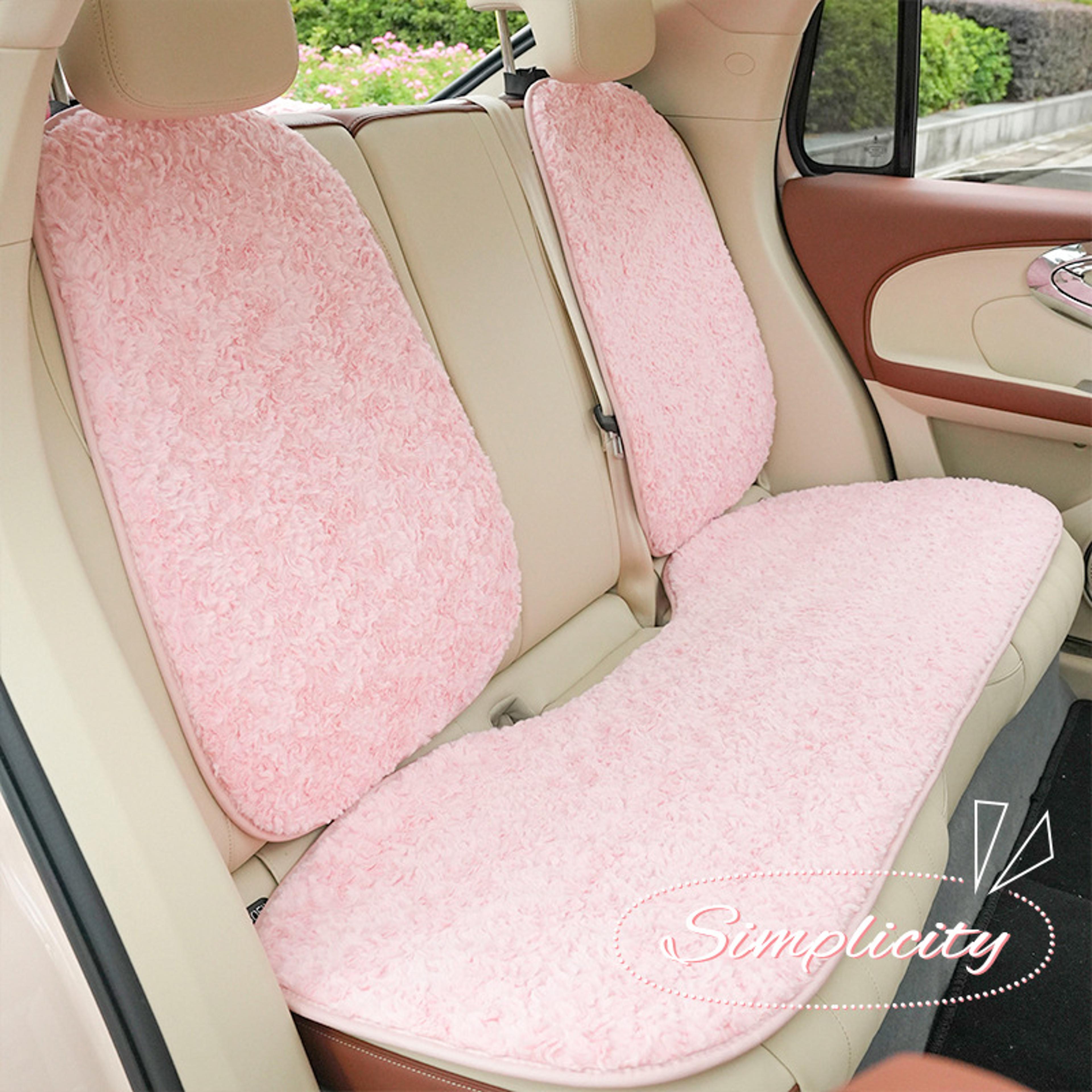 simple fashion rose plush pink car cushion autumn and winter warm soft comfortable seat cushion universal
