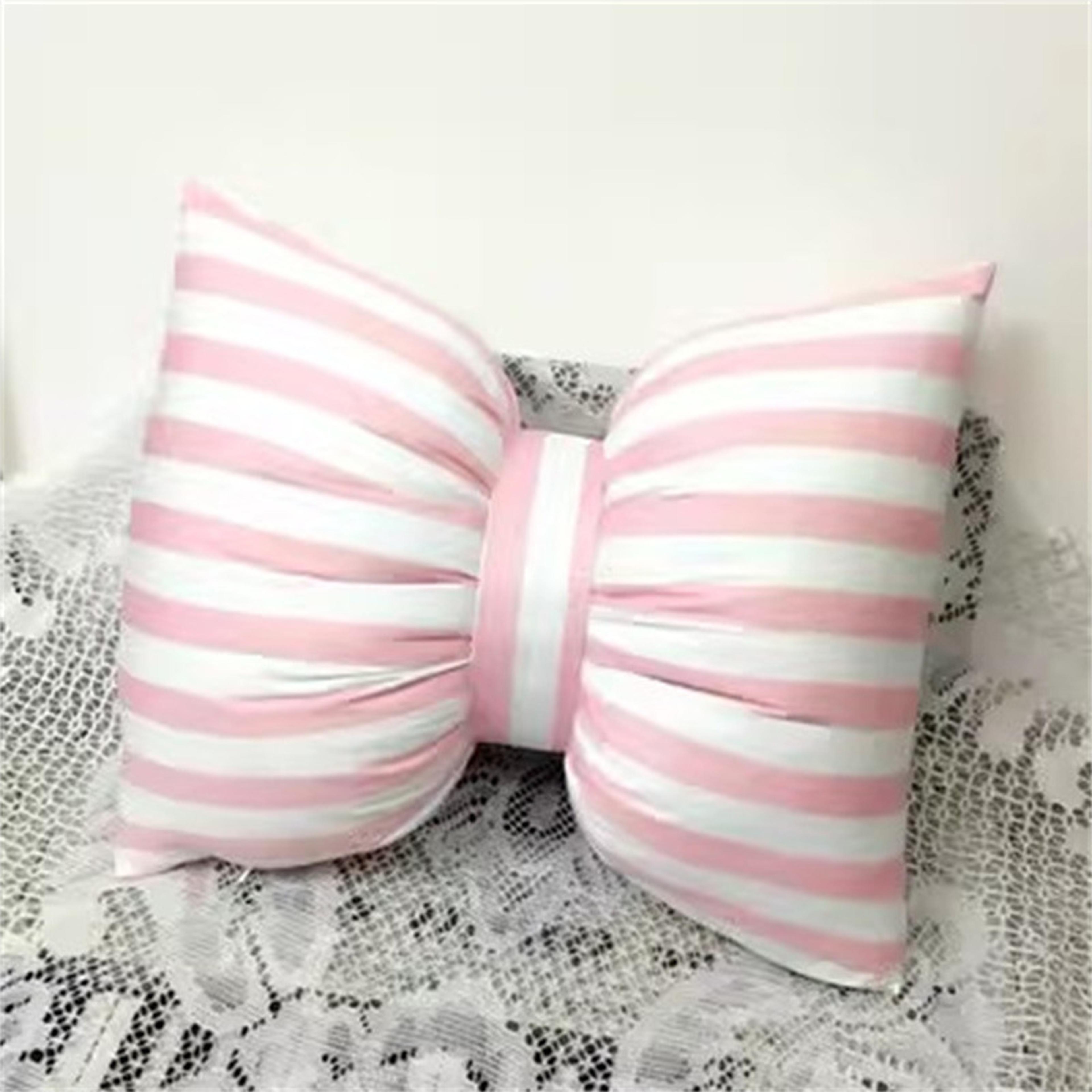 stripe bow pillow sofa back cushion office lumbar pillow photography cushion