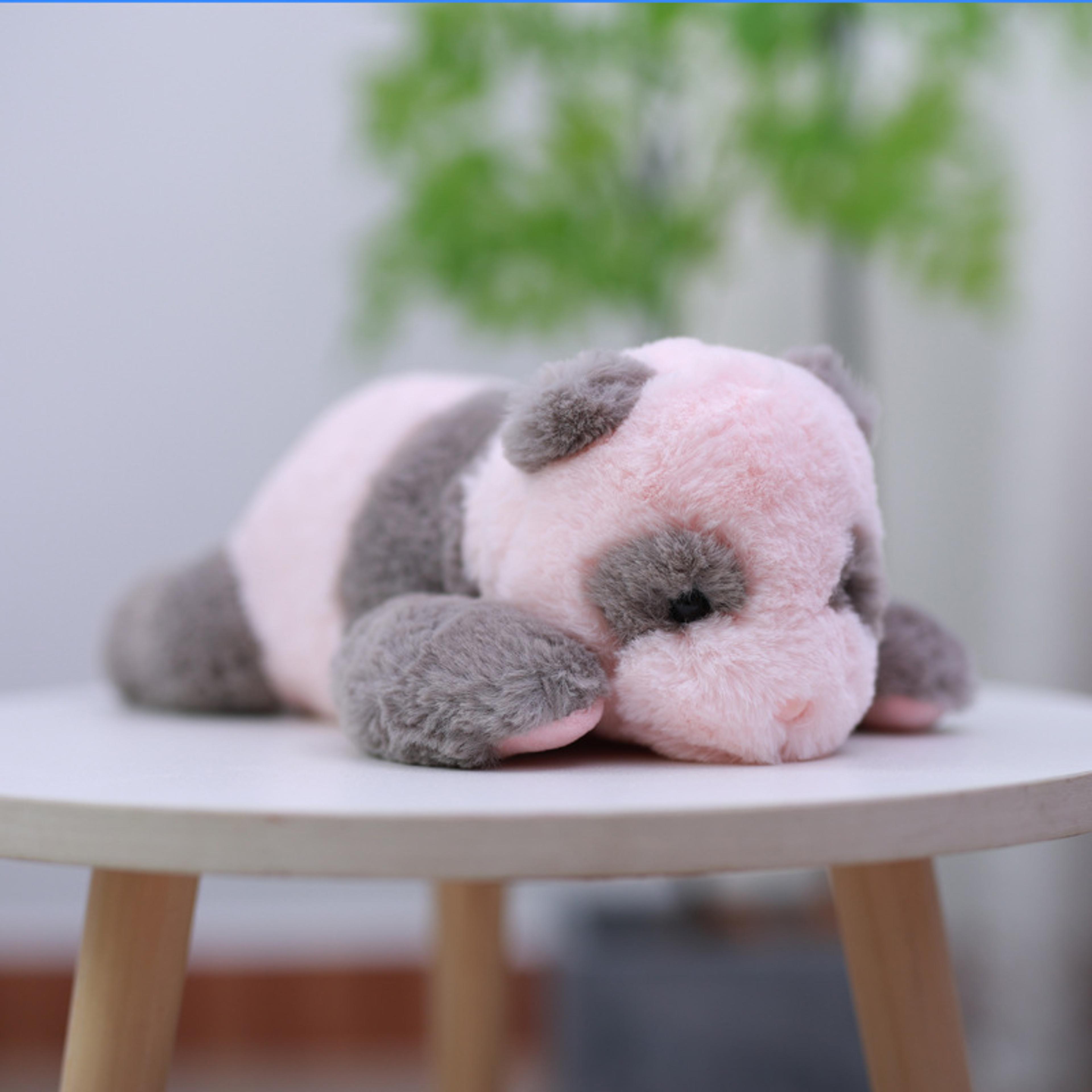 pink baby panda doll, cute panda cub crafts animal cushion, pink tender panda cushion, stuffed cushion gift