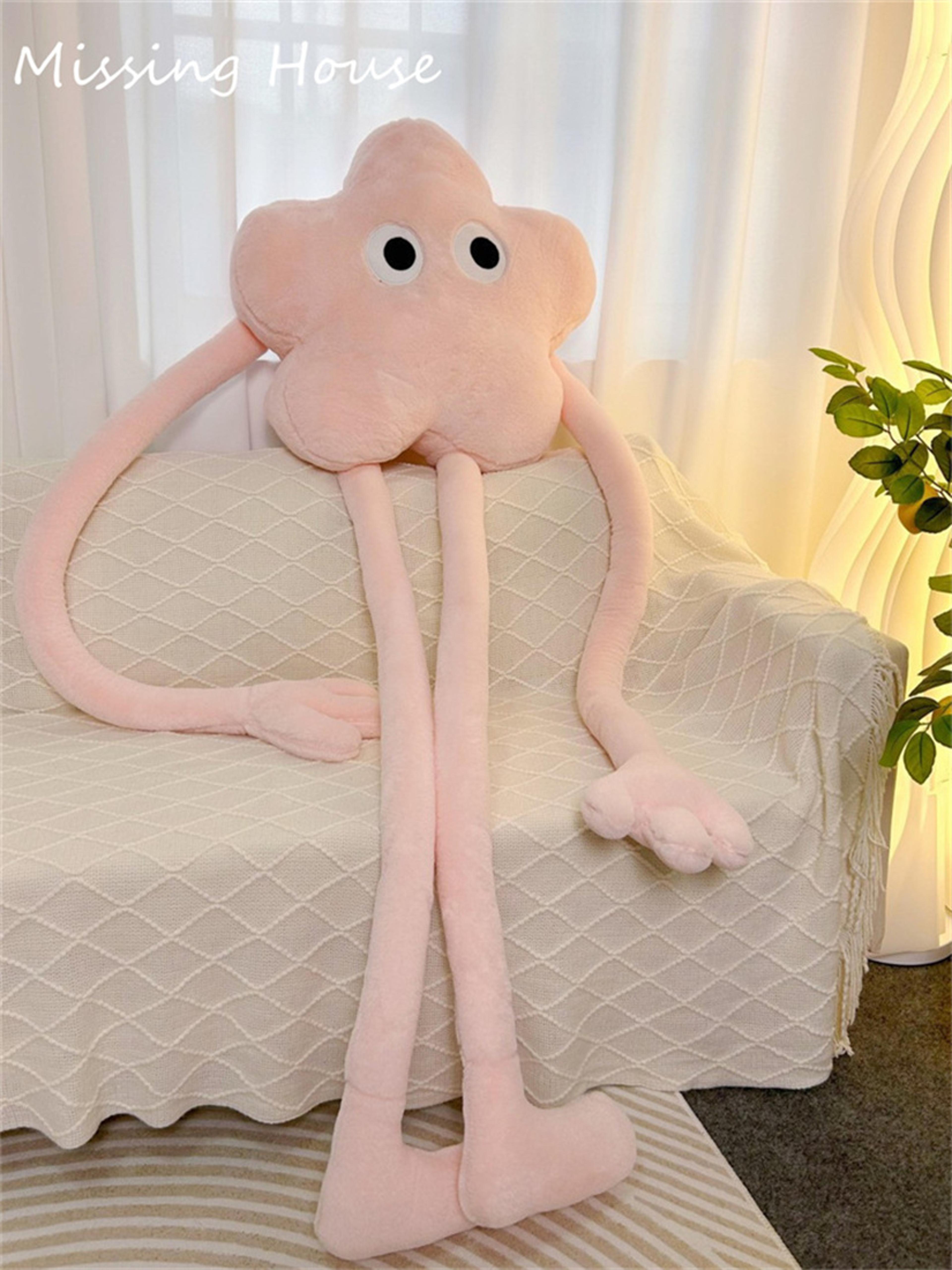 cartoon funny eyes pink star flower soft pillow cushion long leg arms for sofa car bedroom gift