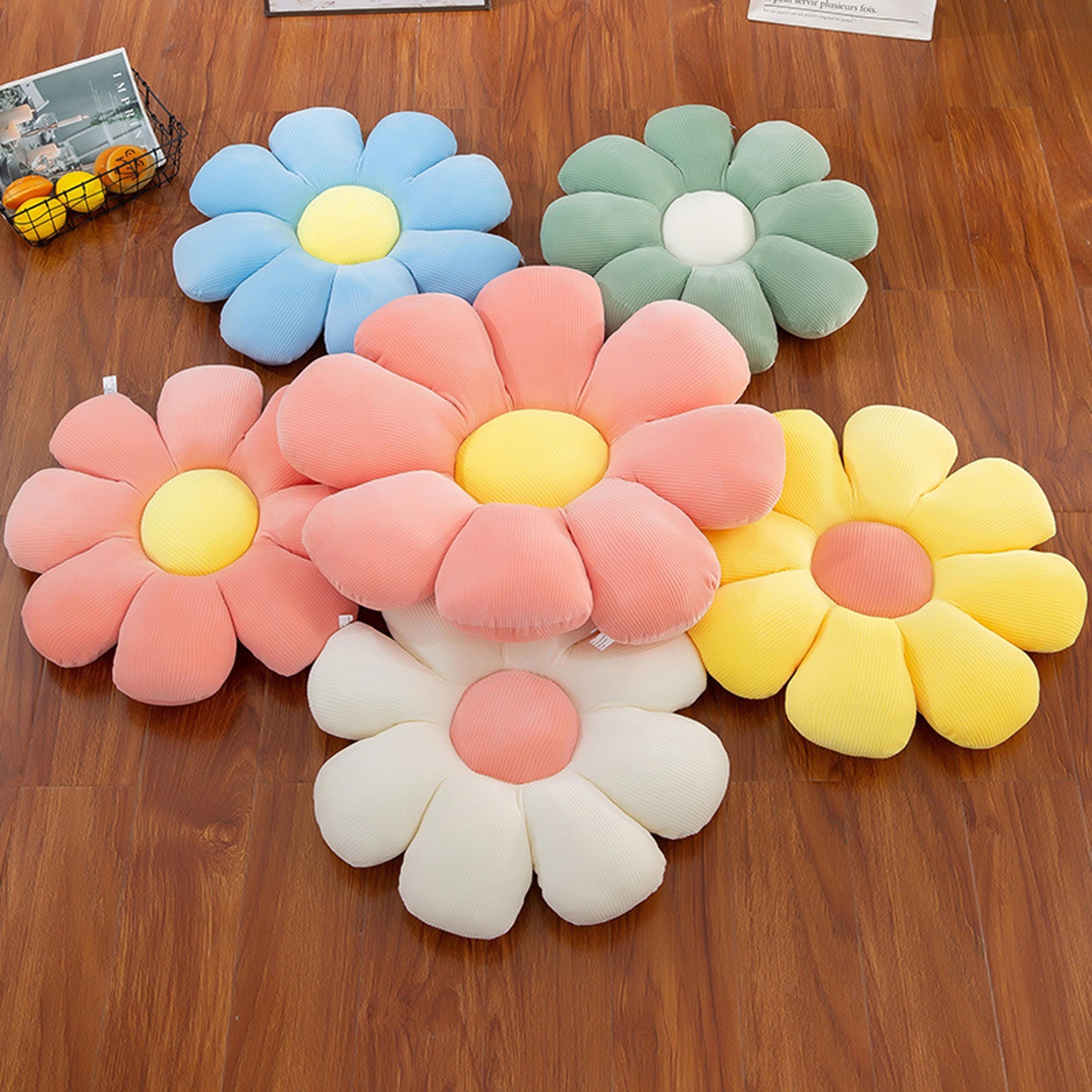stuffed flower pillow daisy setting for kids bedroom girly room decor bay window pillow pink flower cushion