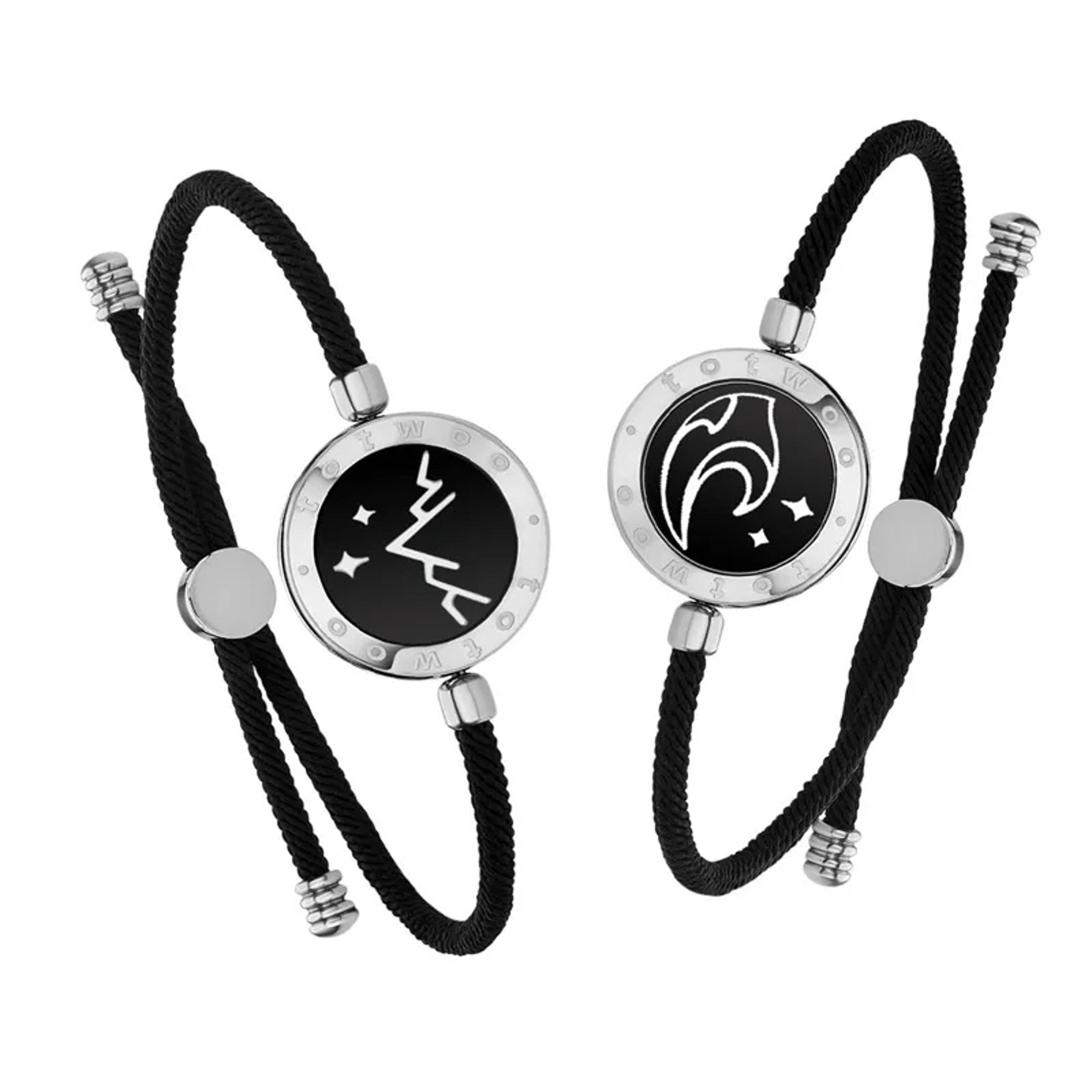 long distance touch bracelets for couples, light up vibration love bracelets, mountain sea touch bracelets for couples