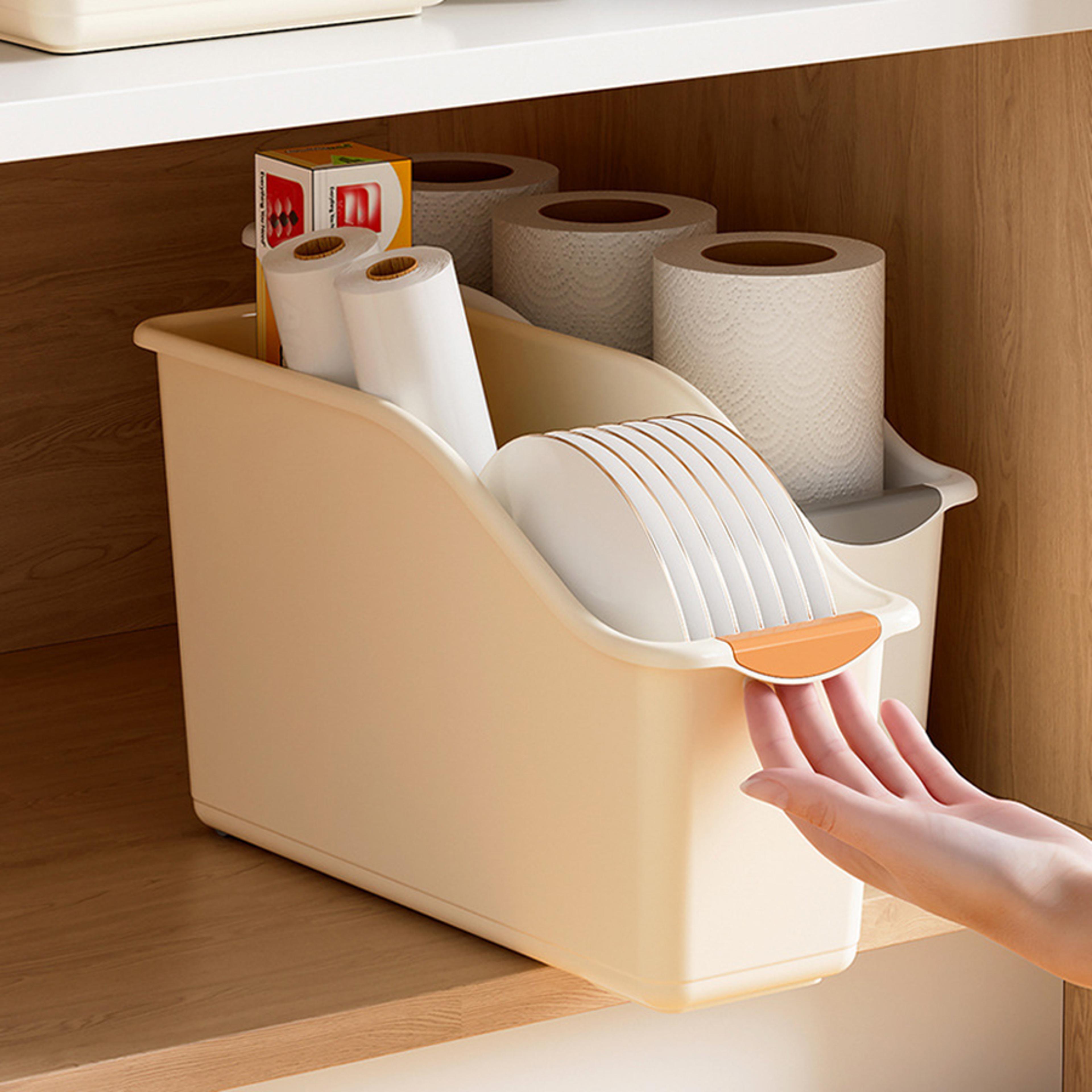 pull out under sink organizer with wheels kitchen bathroom cabinet organizers multi-purpose plastic storage baskets