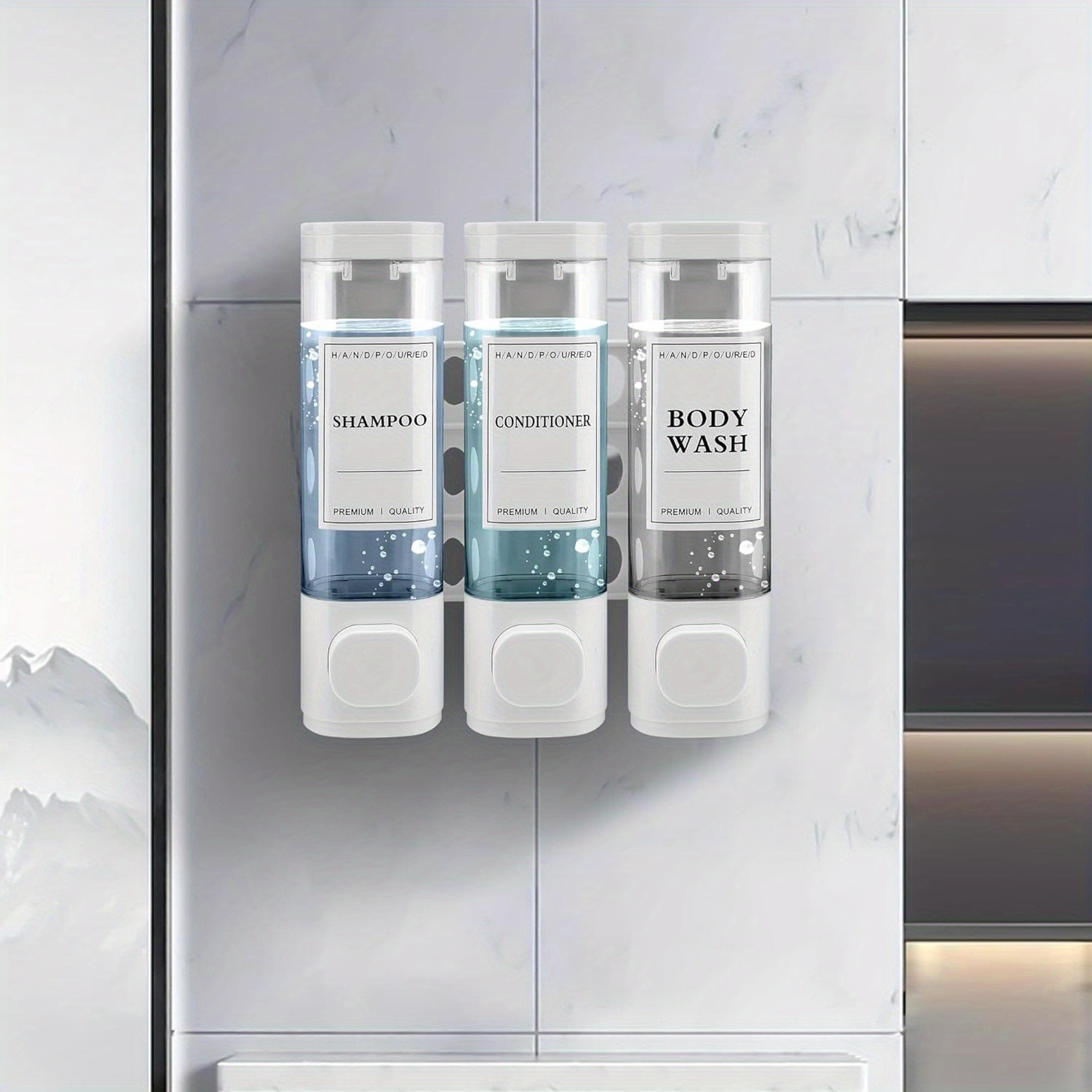 shampoo and conditioner dispenser wall-mounted soap dispenser no drilling required abs material shower gel dispenser
