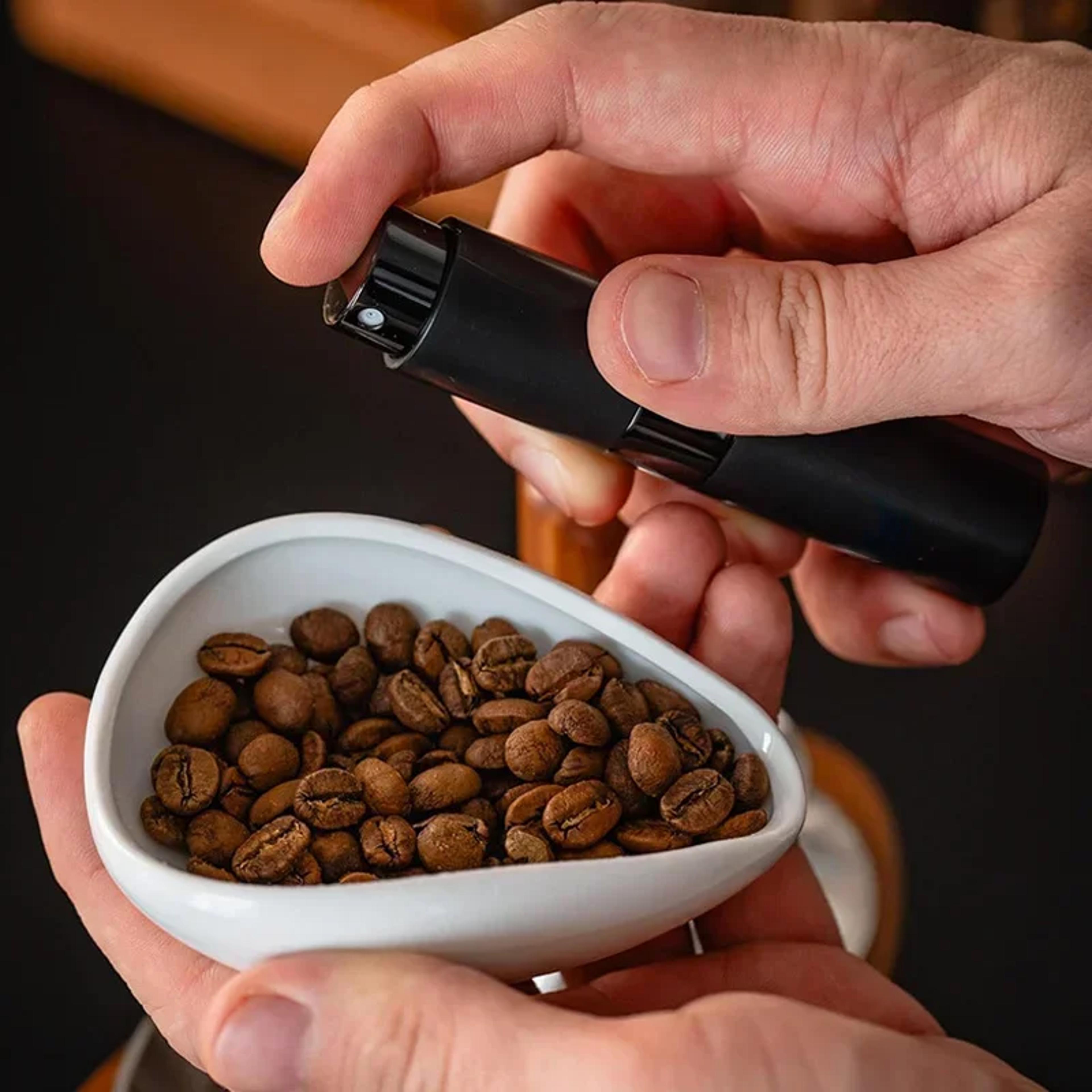 portable humidifier for coffee beans, dosing cup tray, anti fly powder, espresso grinder accessories