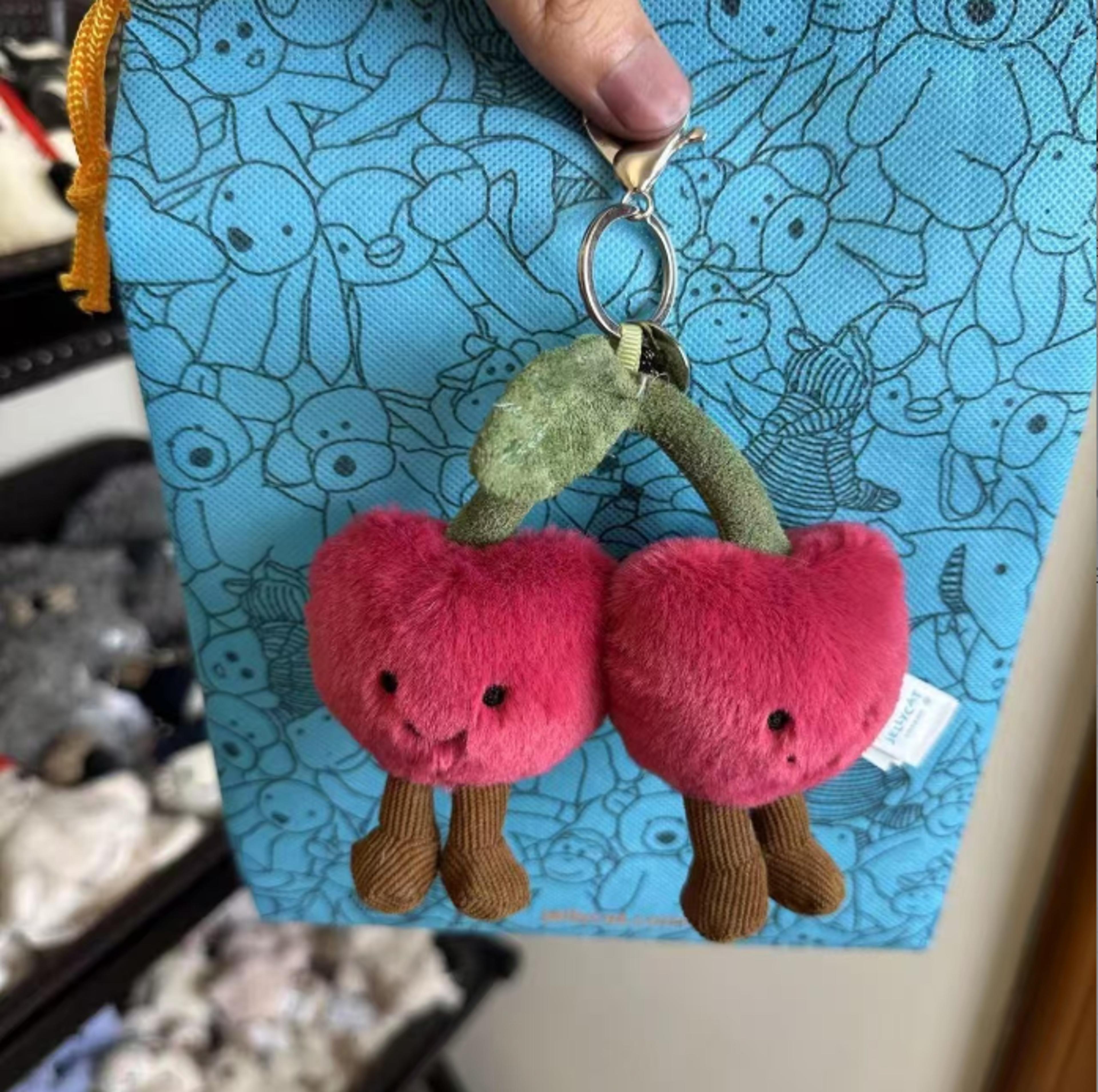 jelly fun cherry keychain pendant accessories doll pendant for girls women's festival gifts
