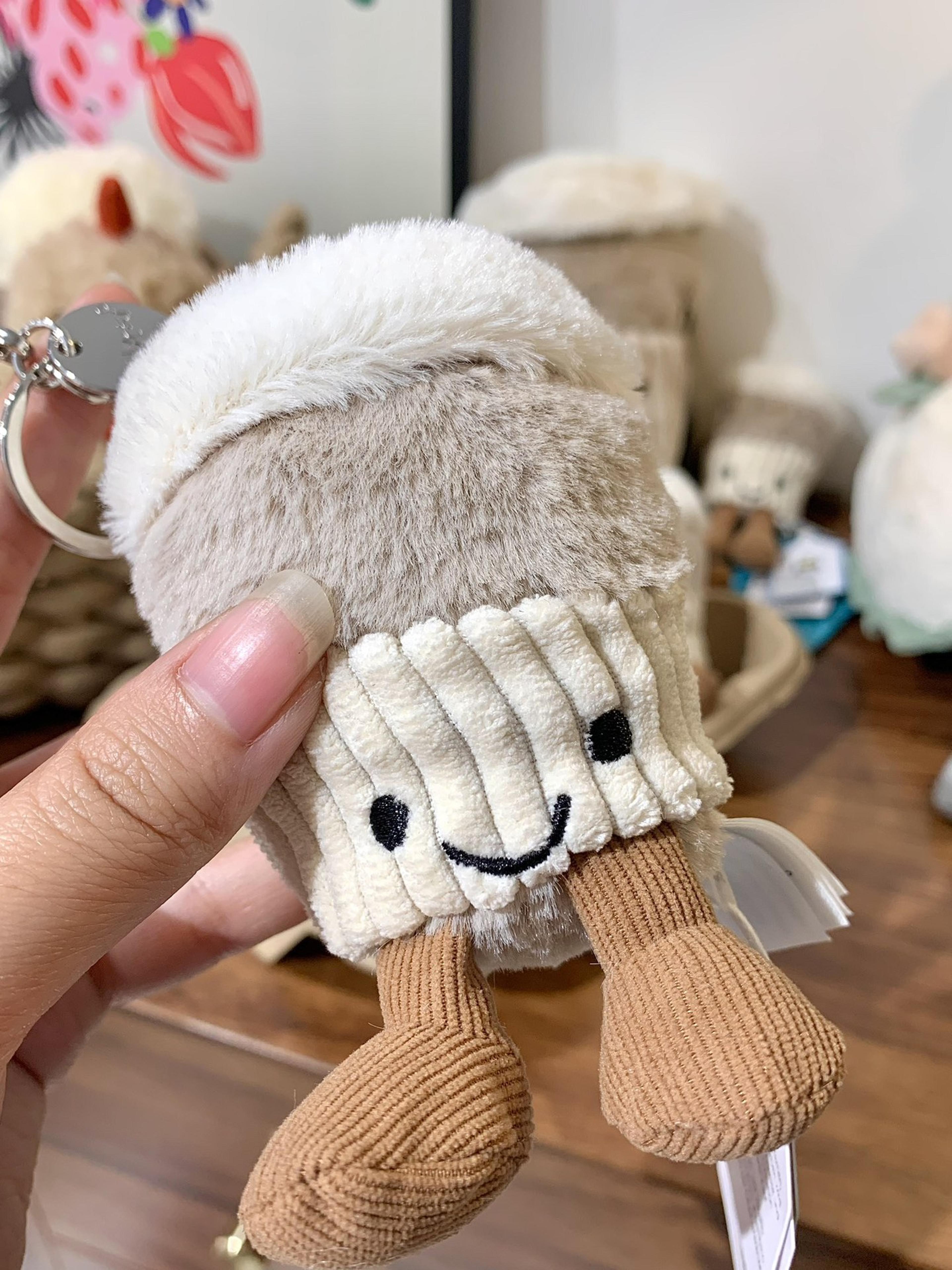 cute plush toy doll coffee cup keychain pendant accompanying bag doll