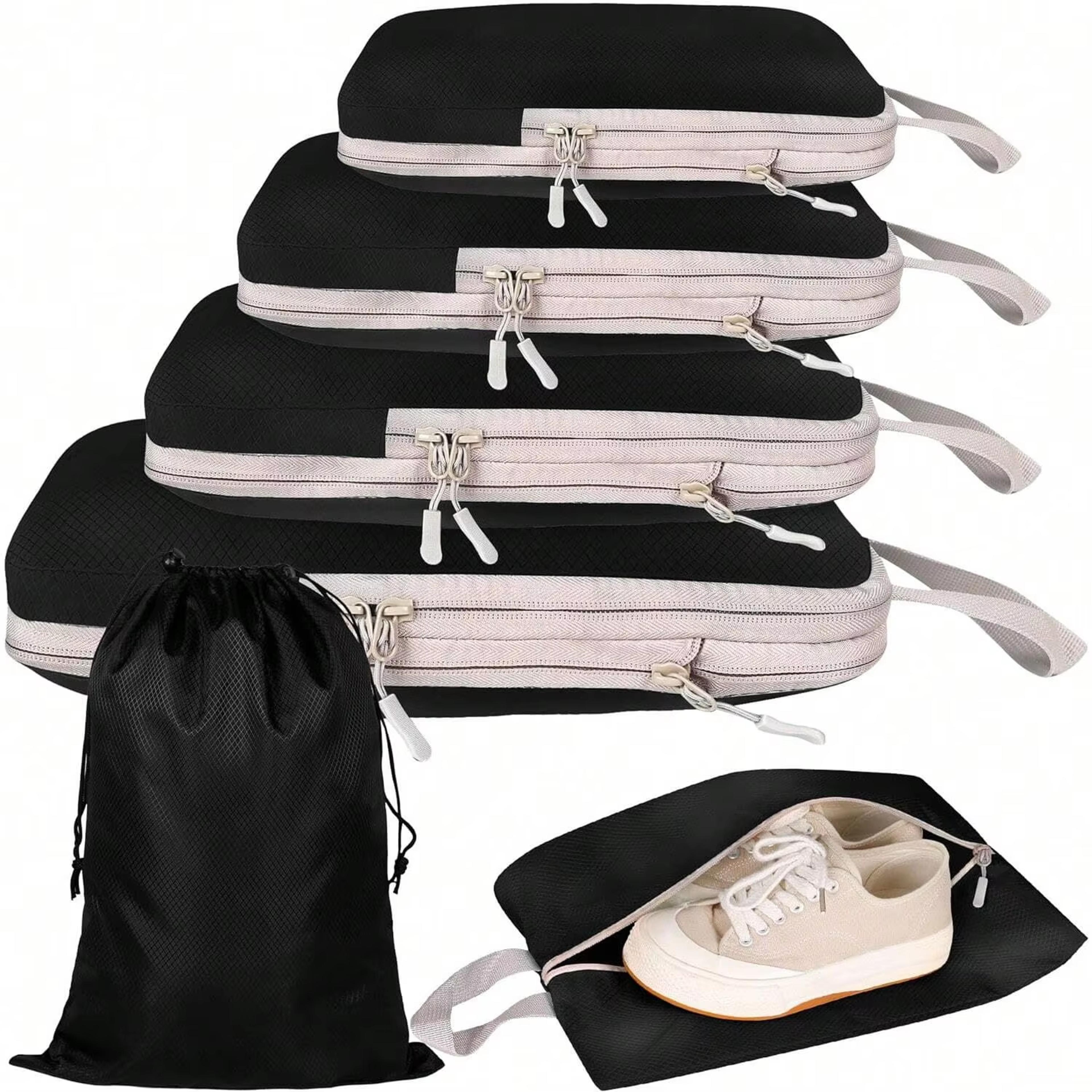 waterproof travel storage bags nylon compressible luggage organizer with handbag for packing cubes