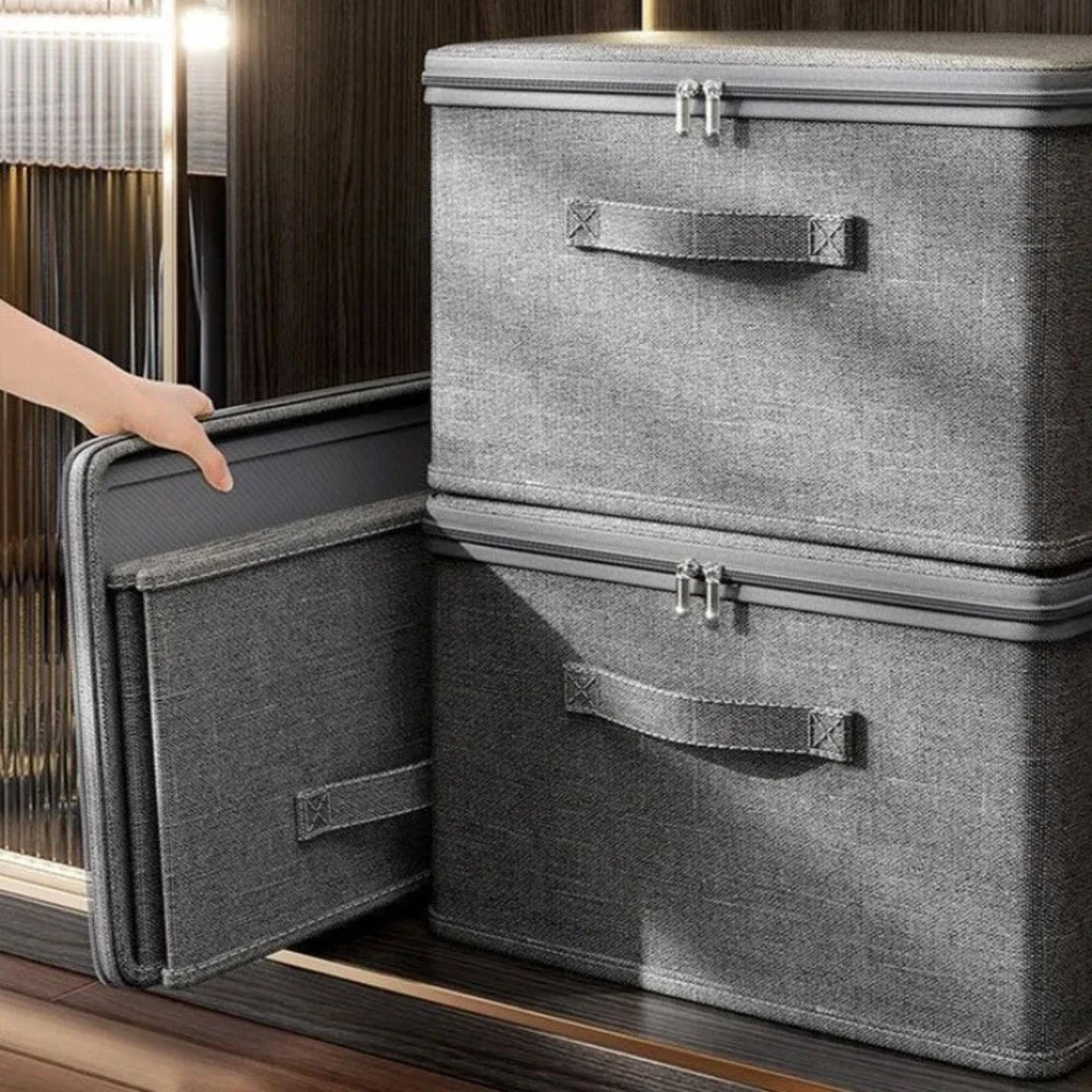 portable fabric organizer collapsible foldable storage box with wheels for home clothes storage organization