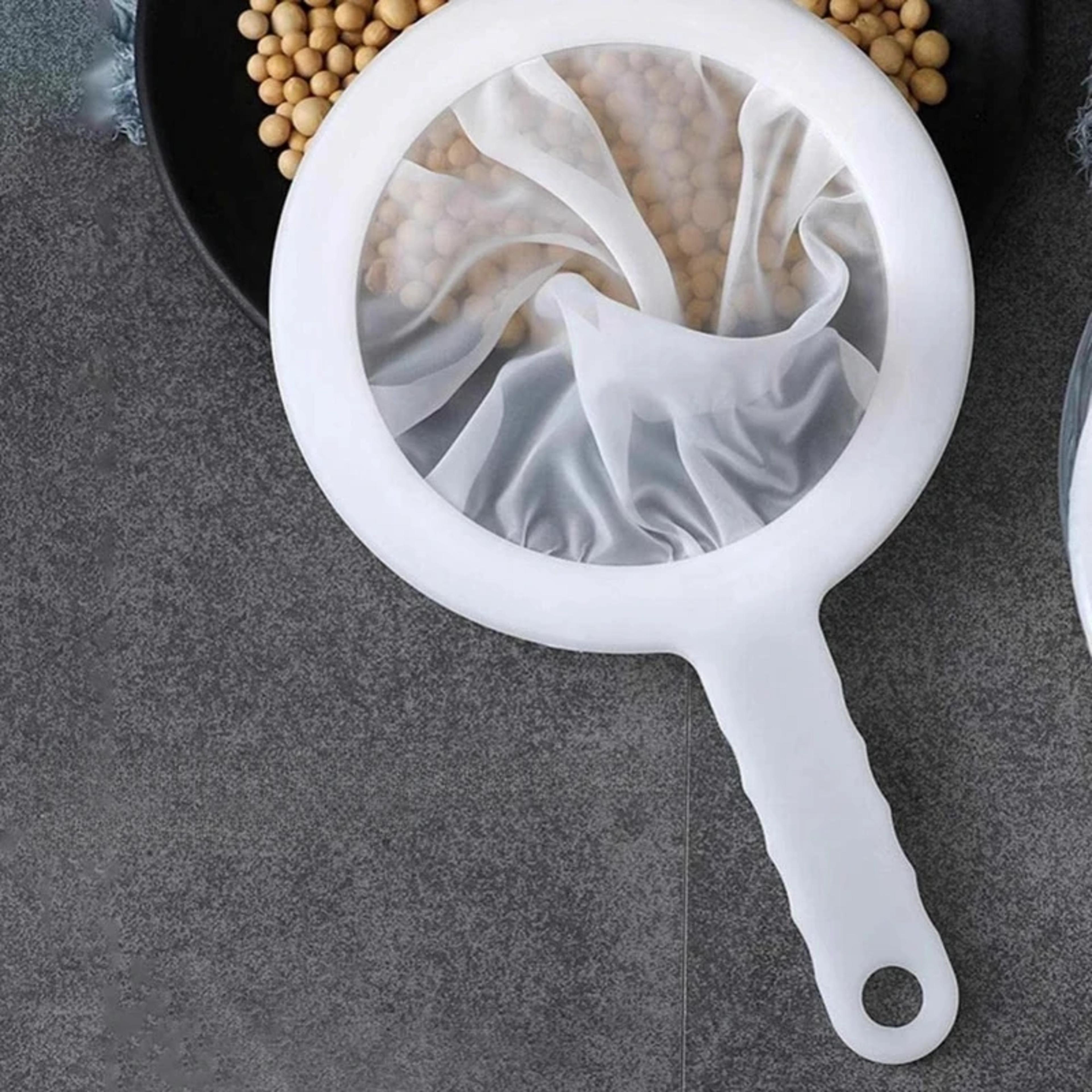 ultra fine mesh strainer spoon, washable nylon filter, kitchen tea coffee juice colander