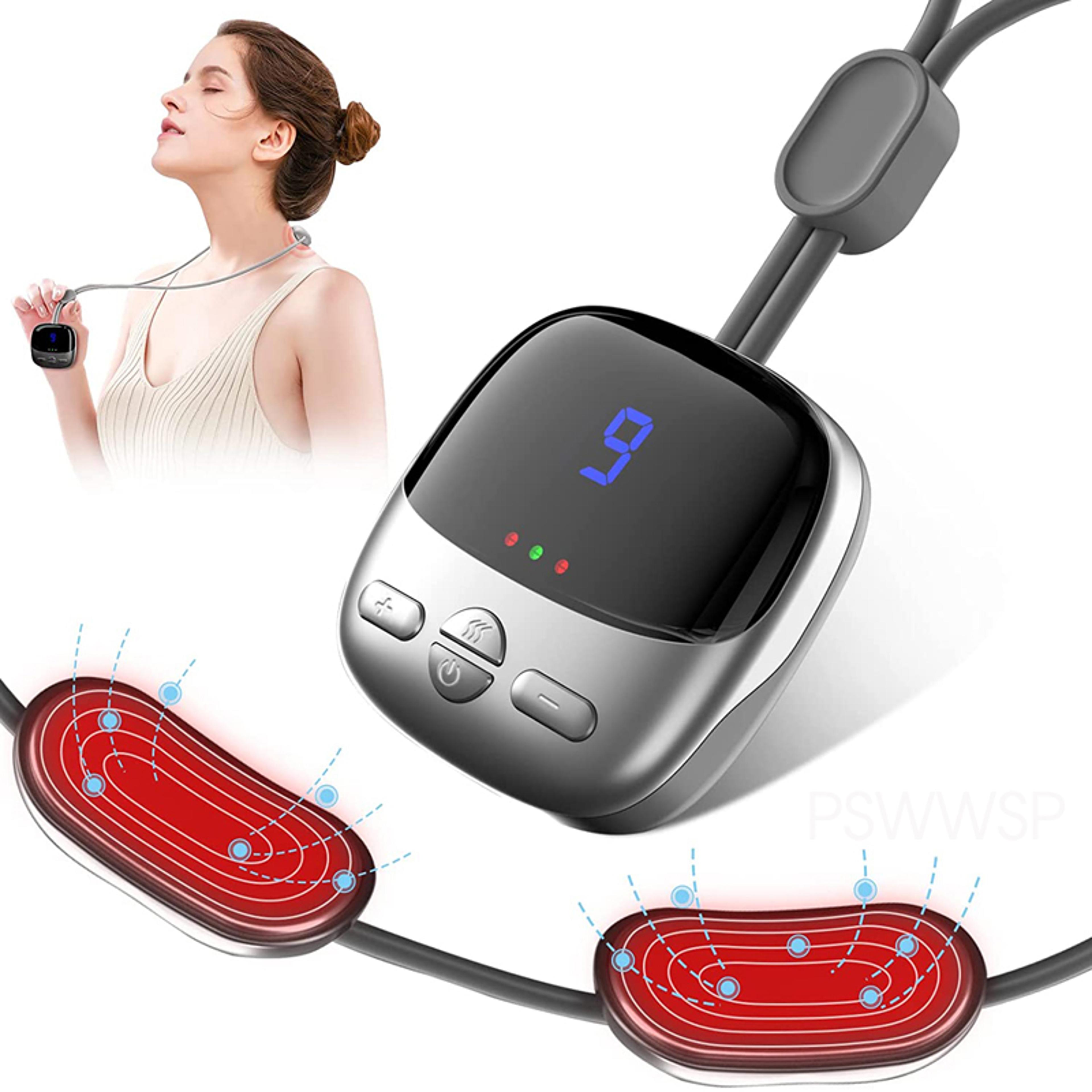 portable smart neck massager with heating, cervical spine shoulder pain relief, hot compress therapy for muscle