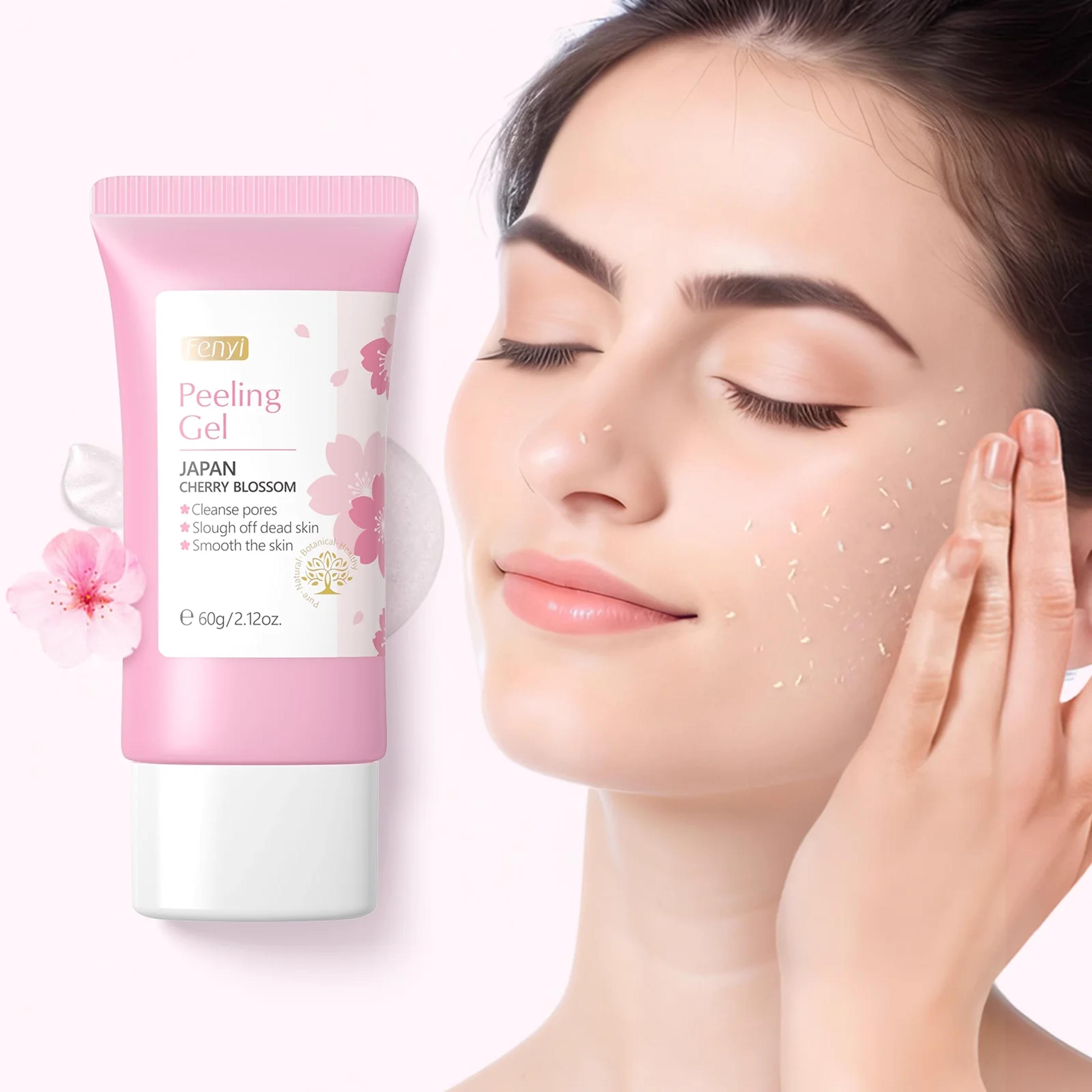 sakura exfoliating gel skin care whitening moisturizer facial scrub deep cleaning repair