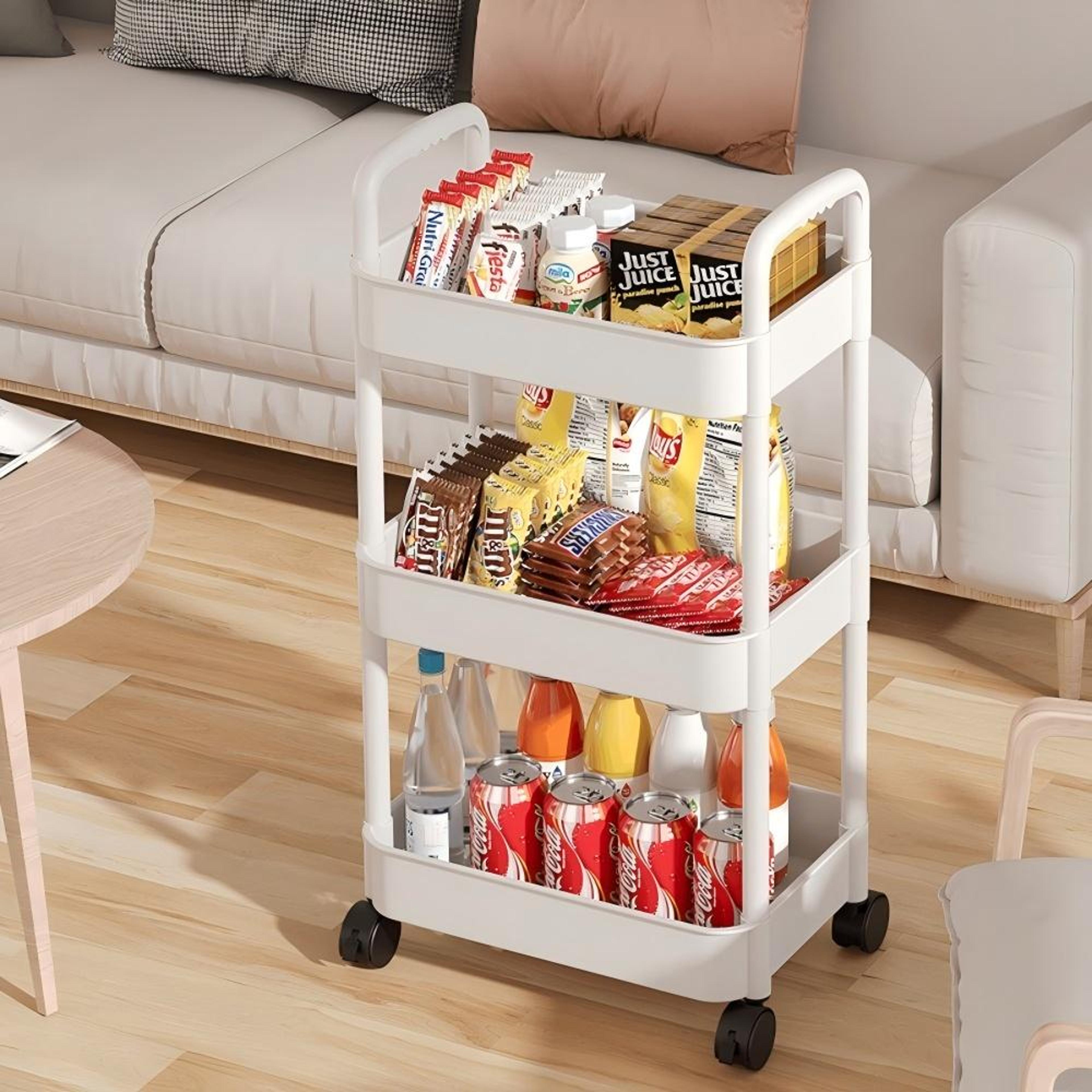 multi-functional kitchen storage cart, household cart floor storage with wheels, movable storage rack, multi-scene