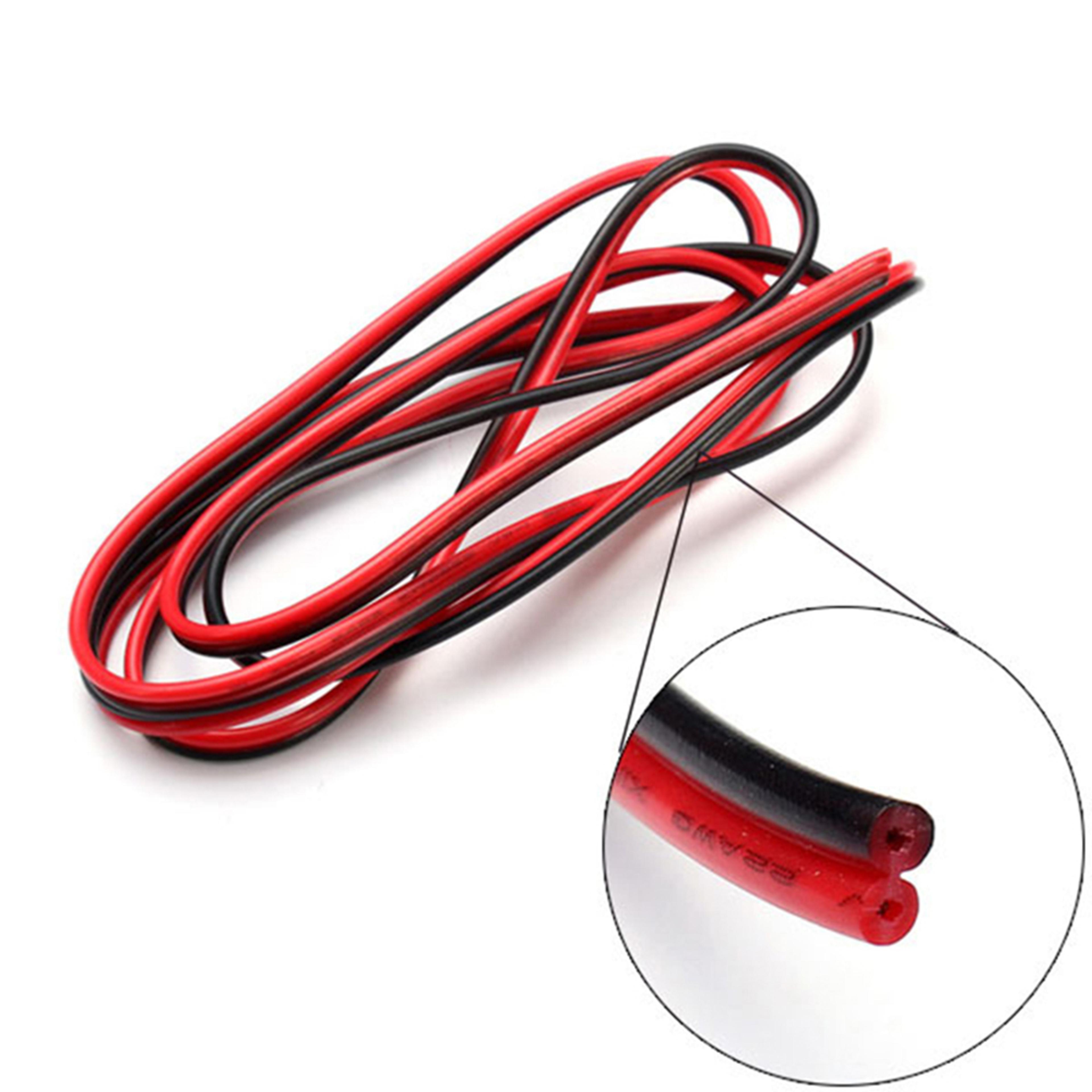 2pin tinned copper wire, pvc insulated red/black cable for led strip light extension & electrical projects (20m)
