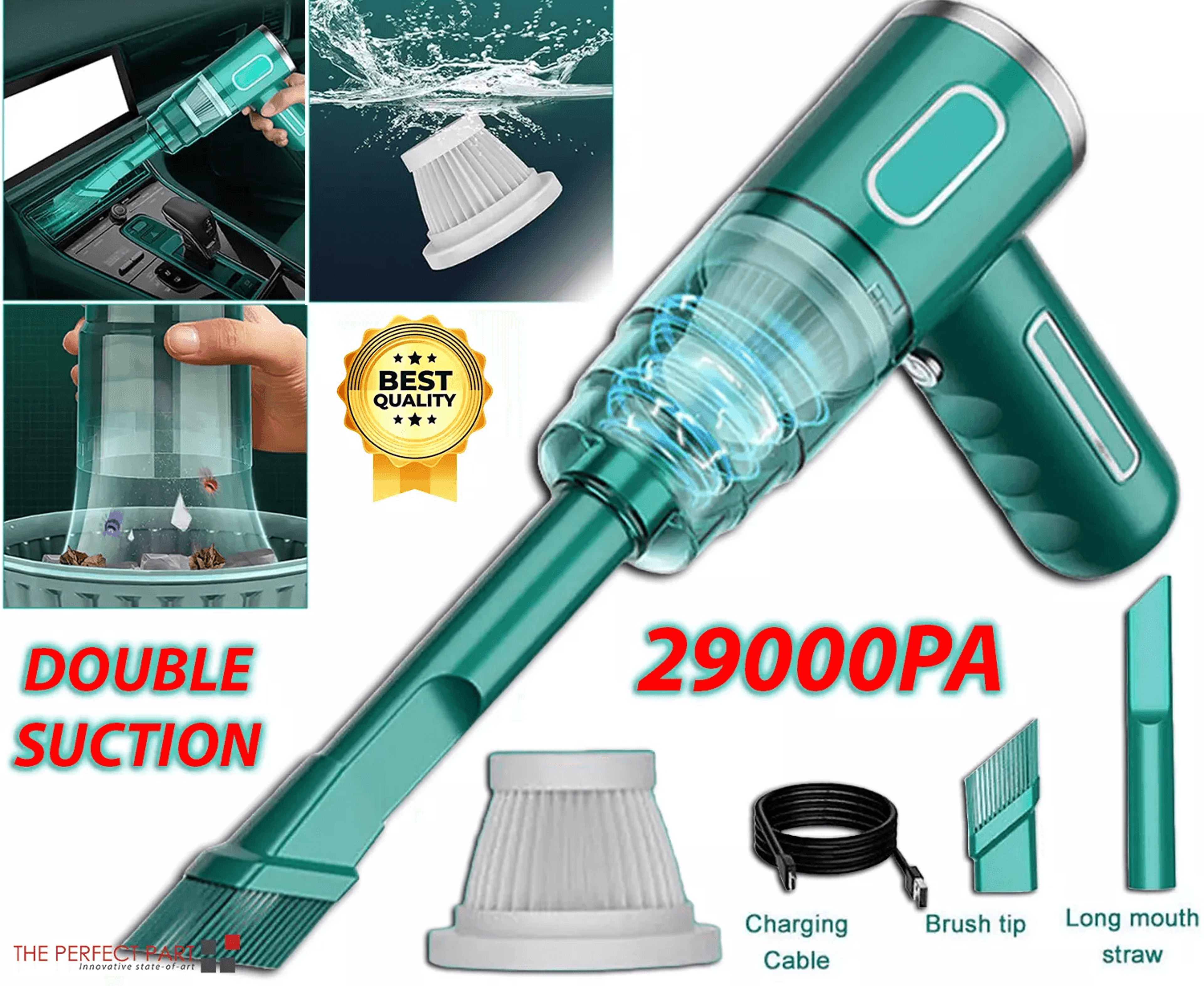 cordless hand held vacuum cleaner, mini portable car auto home wireless with strong suction, rechargeable & lightweight
