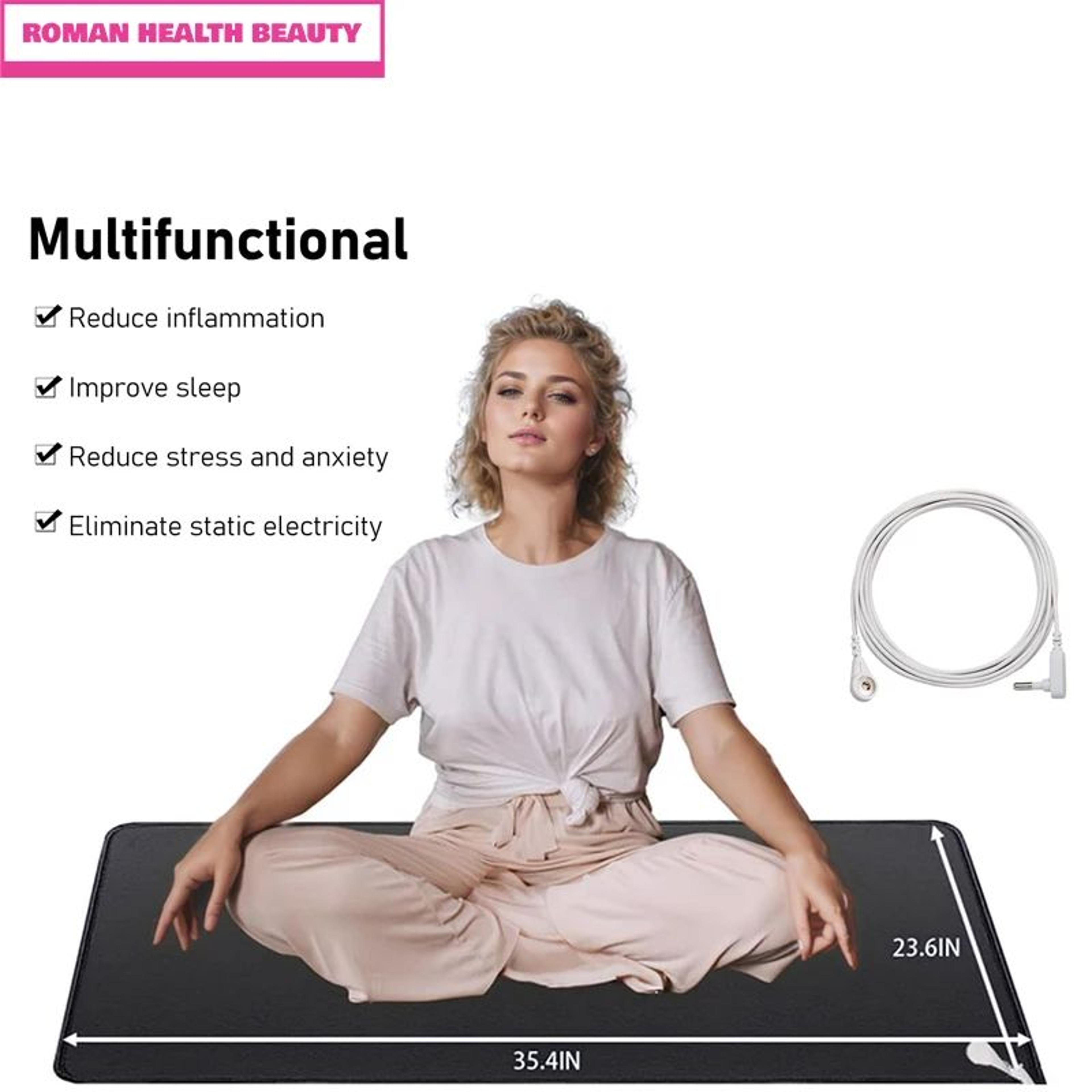 grounding mat for improving sleep, earthing pad with health cable, emf recovery & electrostatic protectio