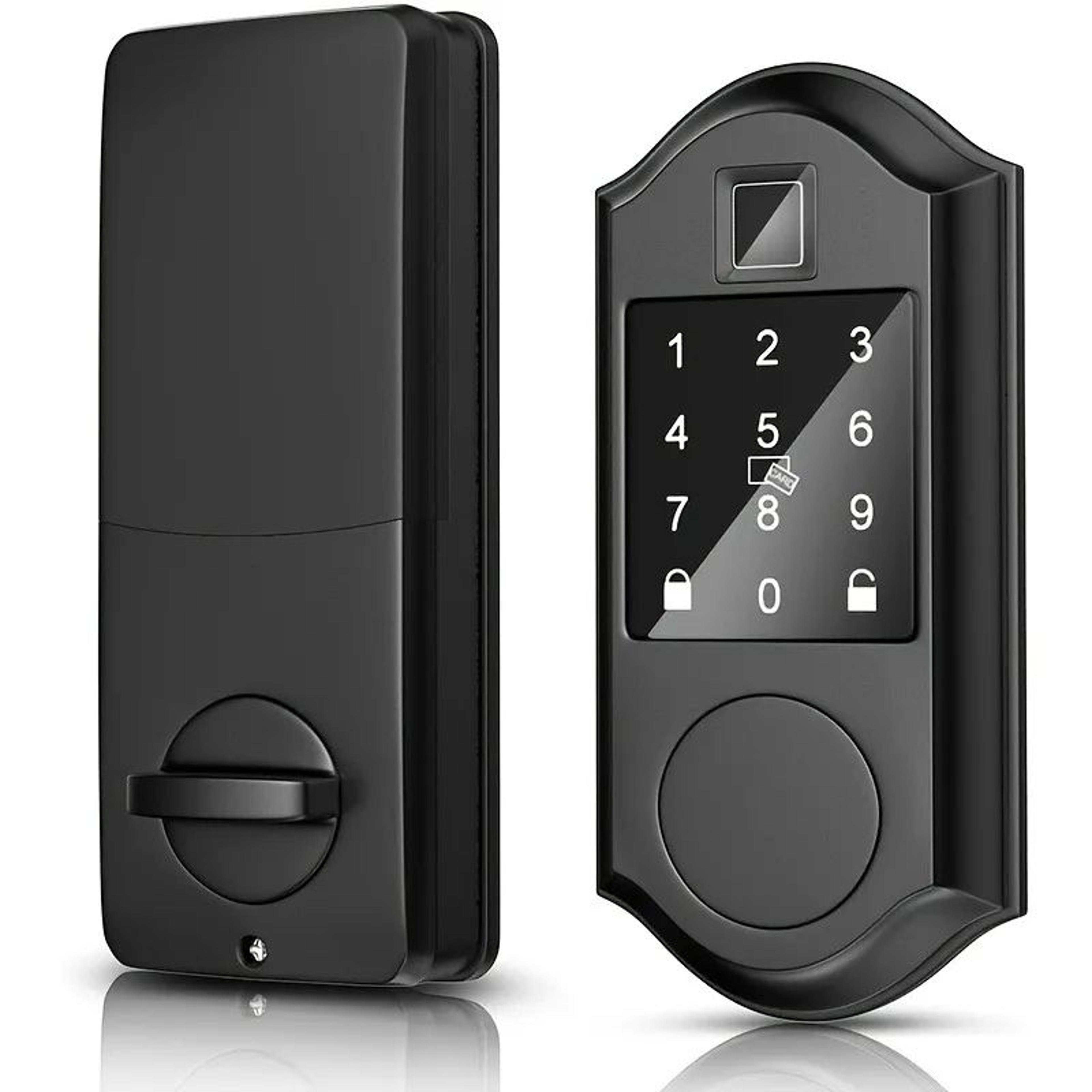 ciepojit smart fingerprint deadbolt door lock, electric keyless entry door lock with auto lock, keypad, password, latch