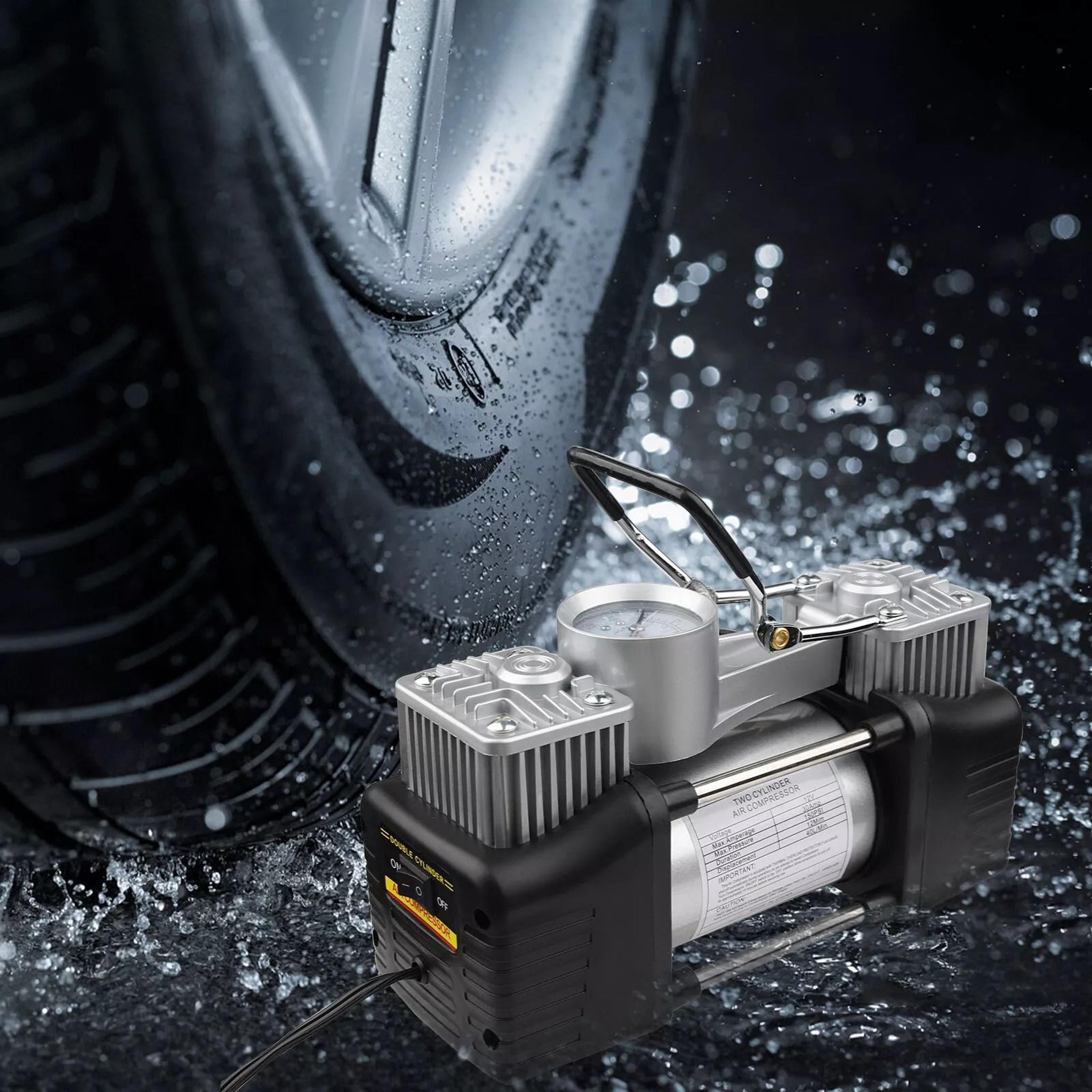 portable car tire inflator, heavy duty electric air compressor pump for auto & vehicles