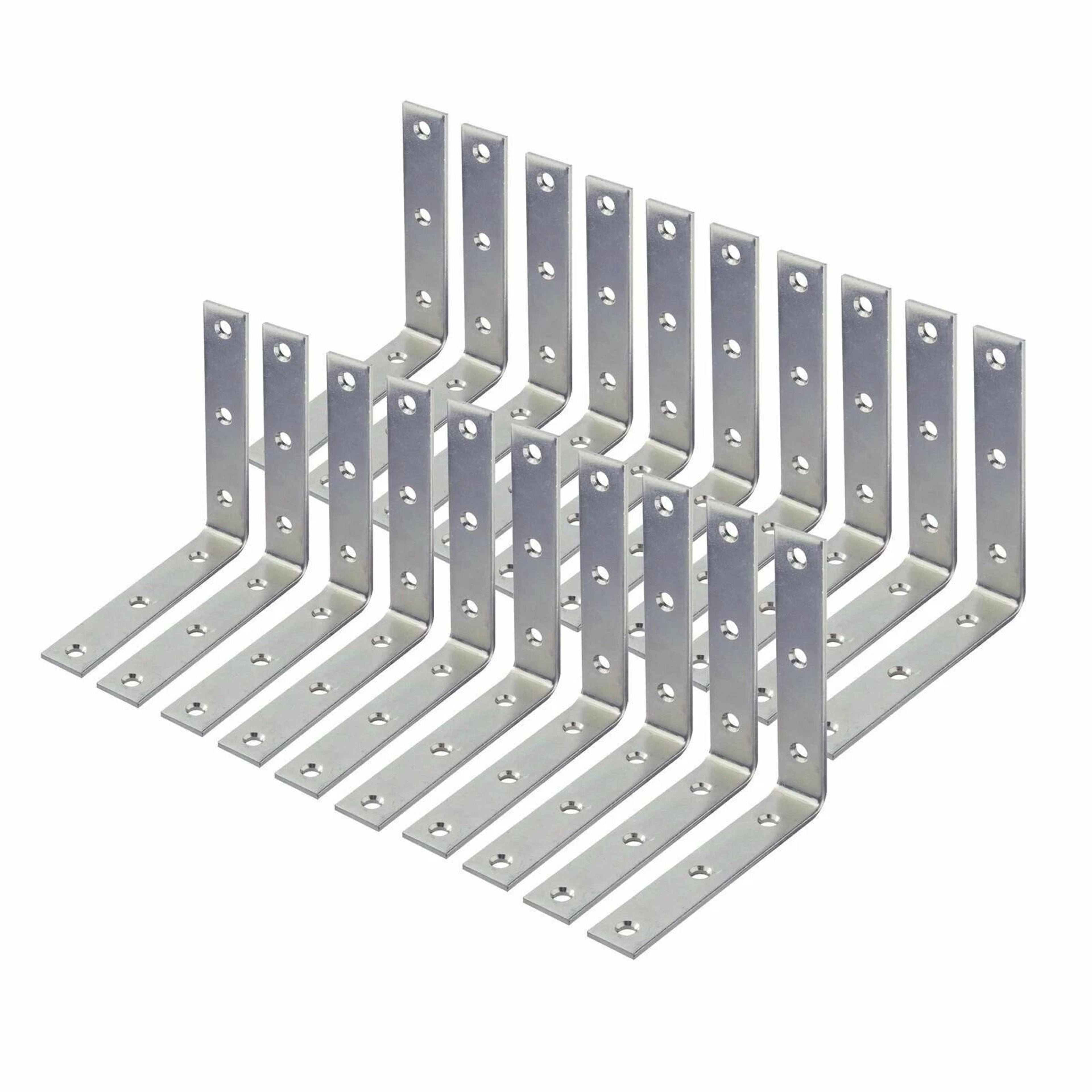 4" heavy duty l-brackets, 20 pcs corner braces with screws, angle repair brackets for diy projects