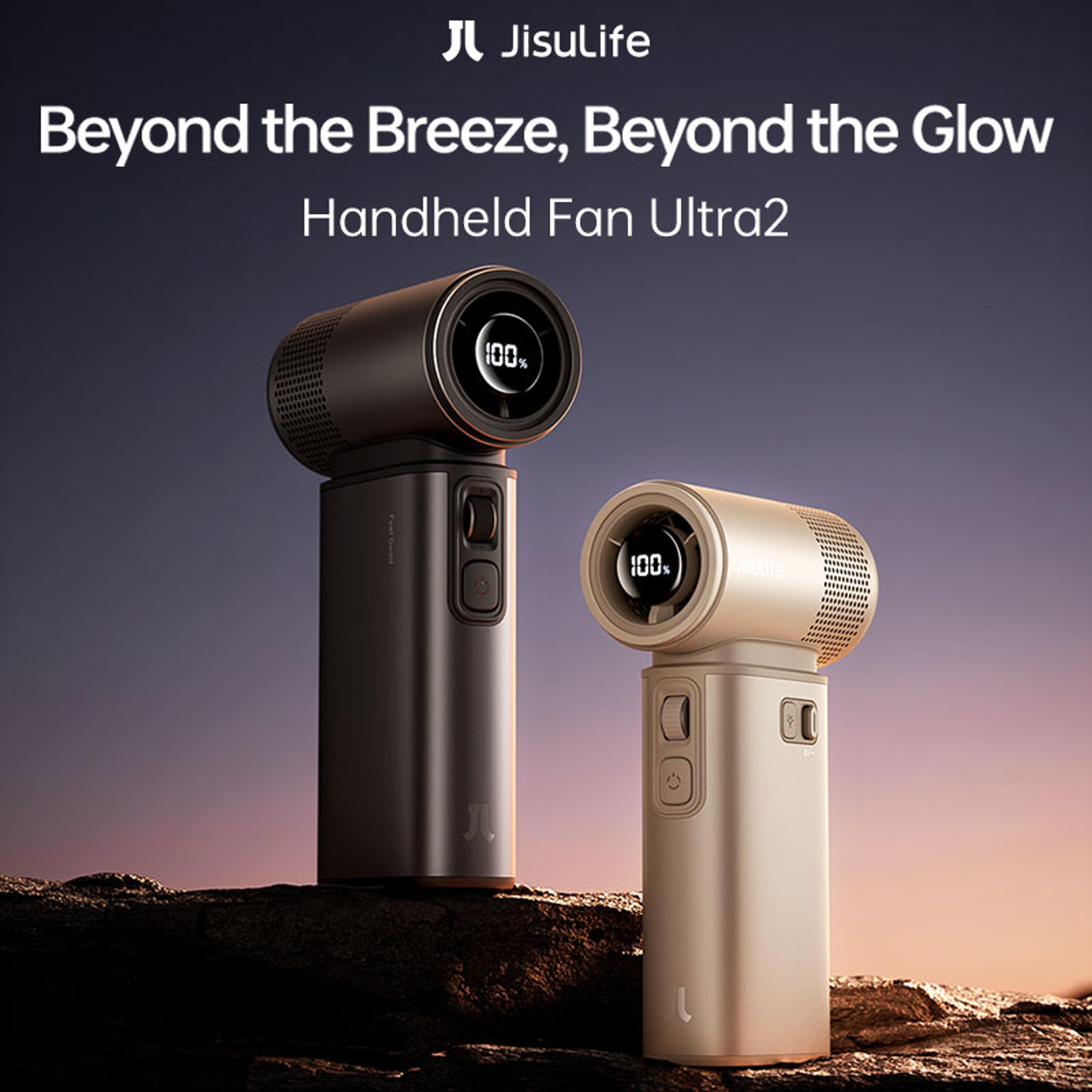 handheld fan ultra 2, turbo jet fan with 100 speed settings, led display, rechargeable mini fan for camping