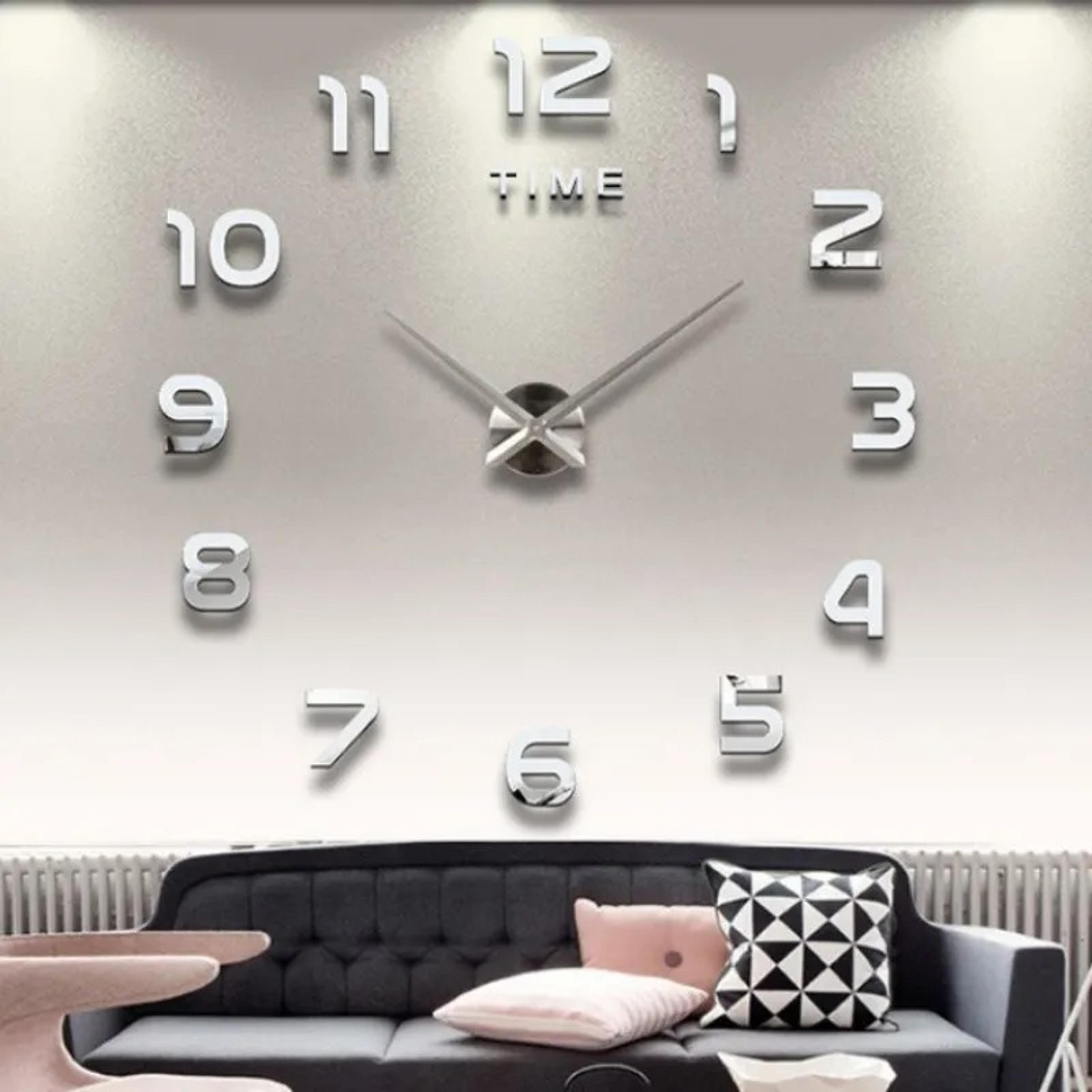 diy quartz wall clock, modern design acrylic mirror stickers, fashion watch home living room decoration