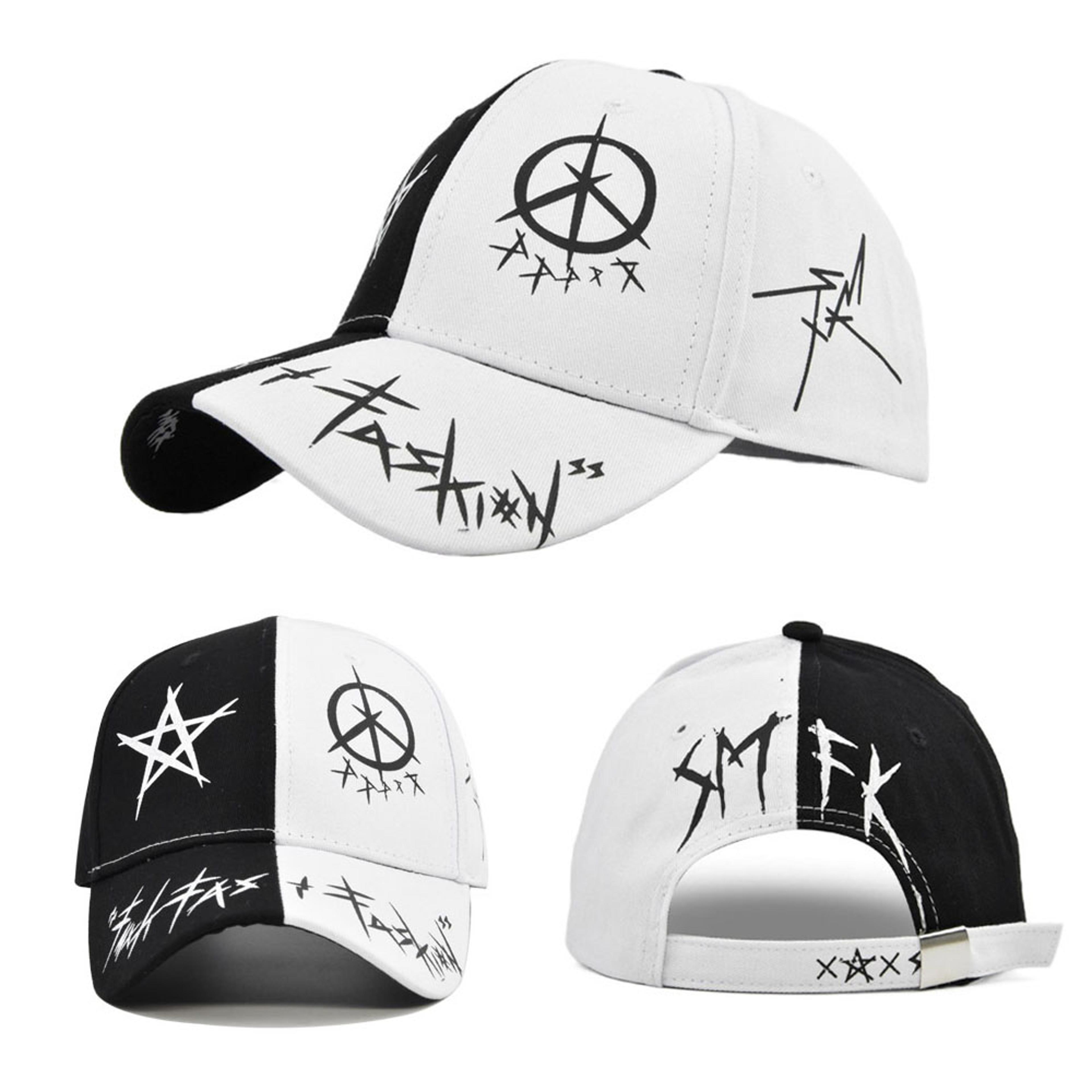 letter baseball cap graffiti sun hip hop cap, patchwork snapback visor hat for men women, fashion cotton adjustable