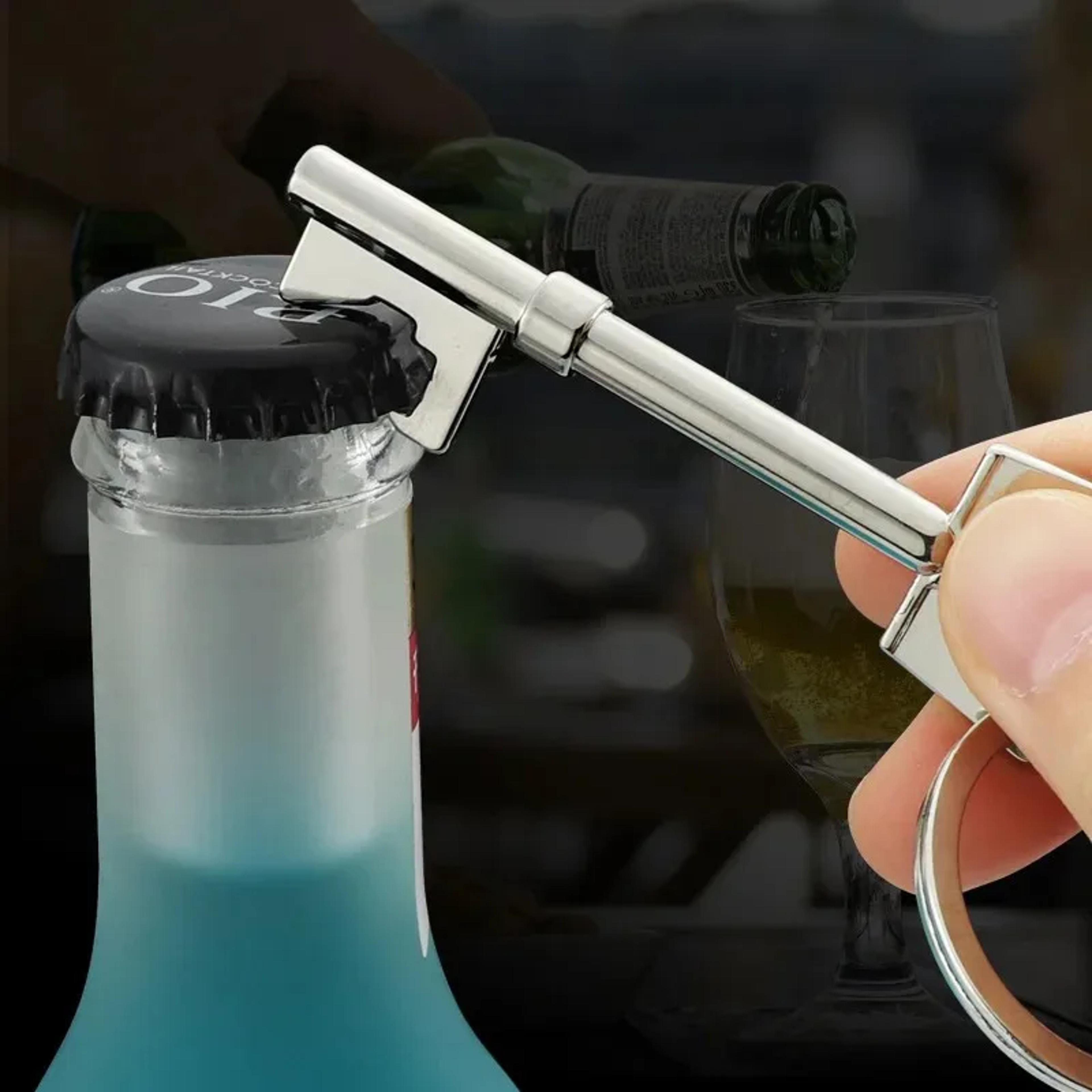 portable key bottle opener, beer bottle can opener, hanging ring keychain kitchen tool simulated metal key opener