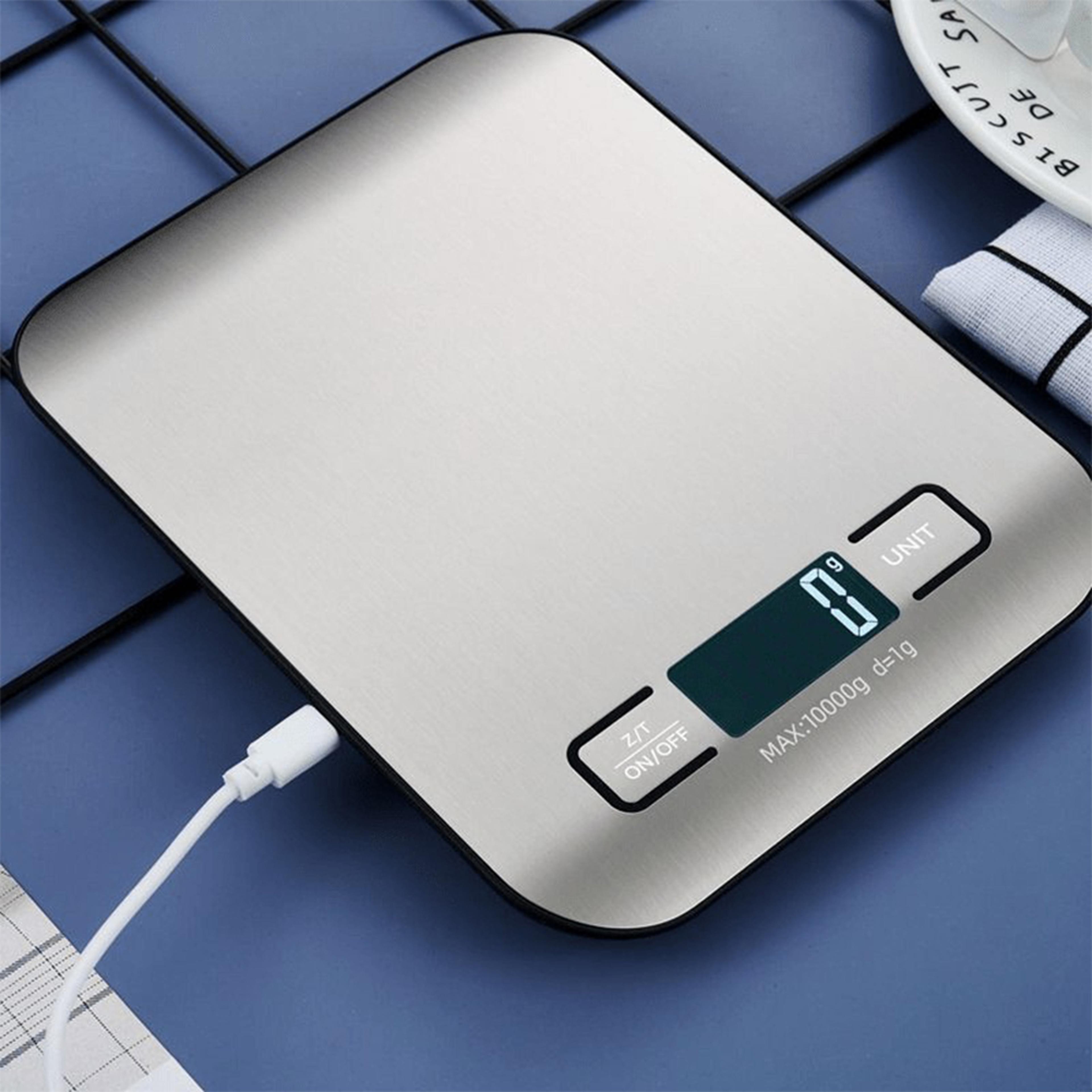 usb charging digital kitchen scale lcd display 10kg 1g electronic weights scales, food weighing scale for cooking baking