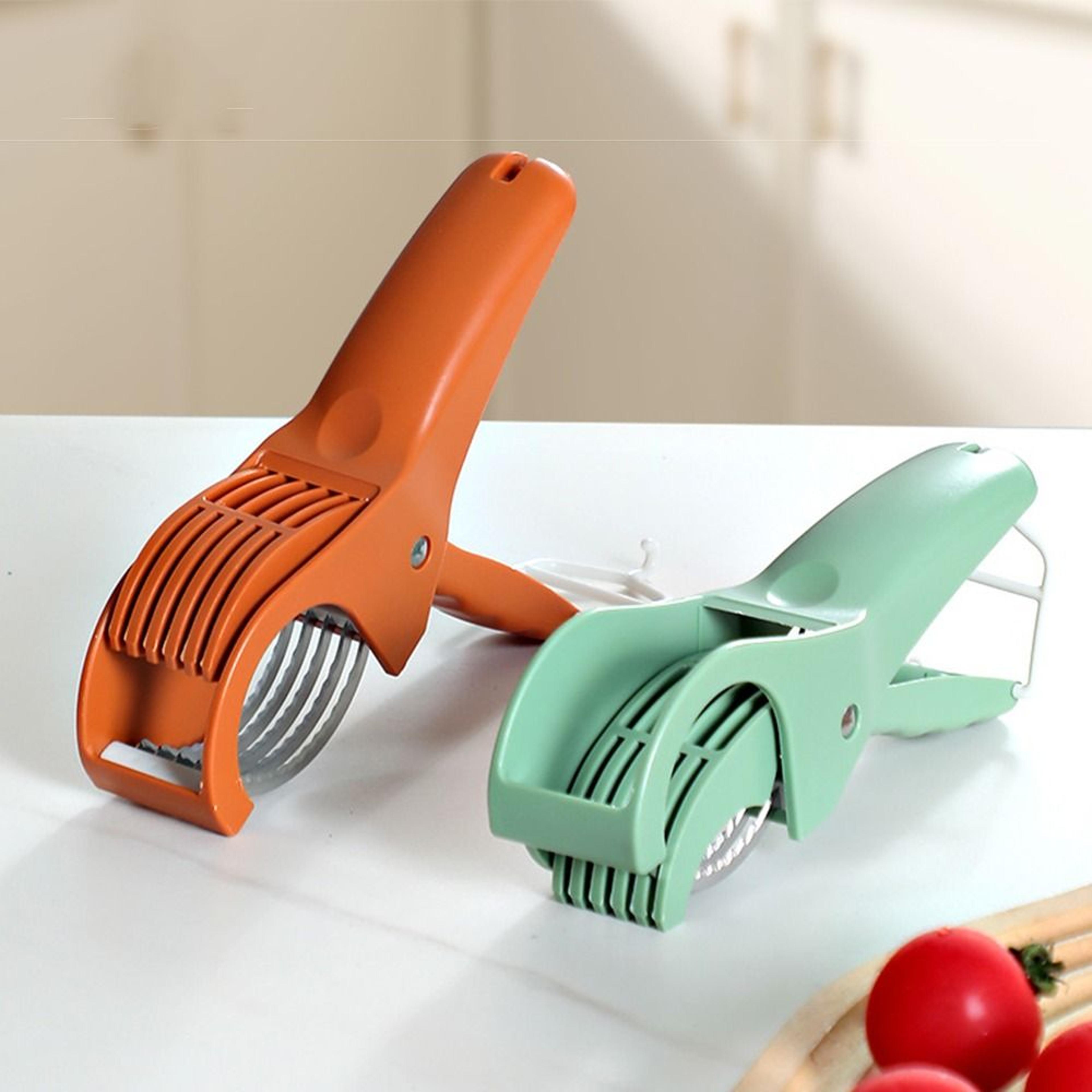 manual stainless steel fruit slicer, hanging hook comfortable grip, non-slip handle press type vegetable chopper