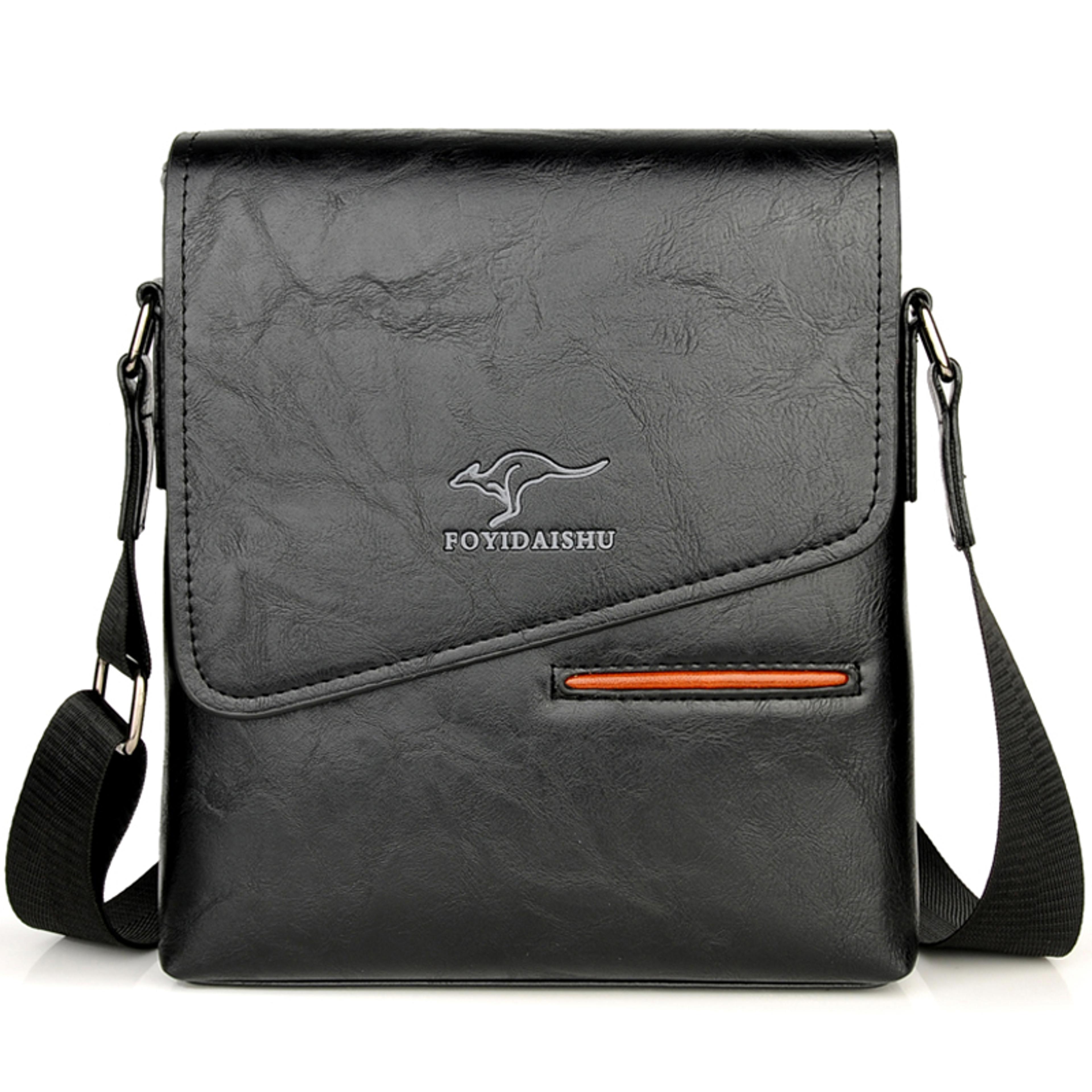 men's crossbody bag small leather shoulder bag, business & casual luxury messenger bag for men with tablet compartment