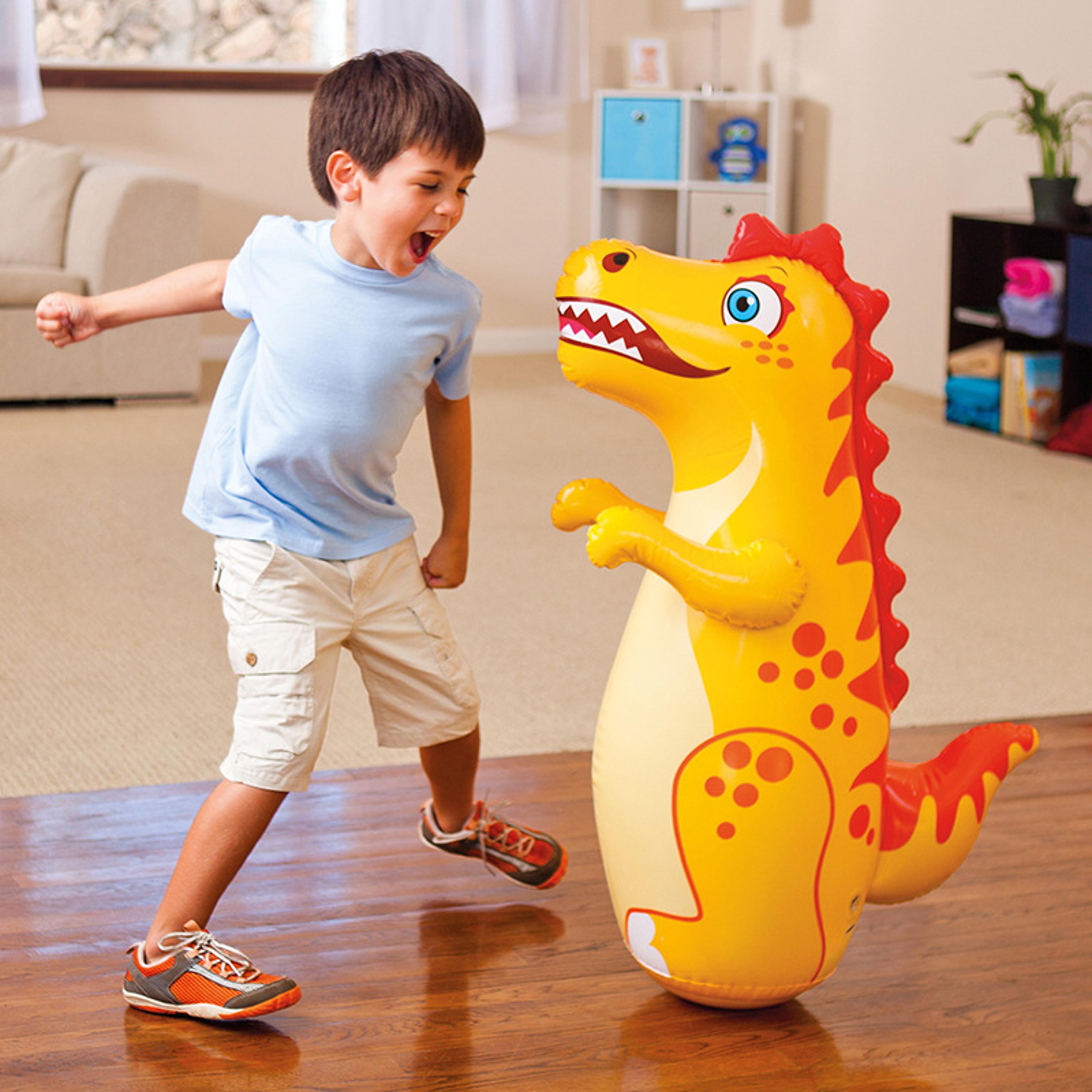 dinosaur punching bag toy for kids, inflatable tumbler boxing set for boys & girls, outdoor activity game & sports gifs
