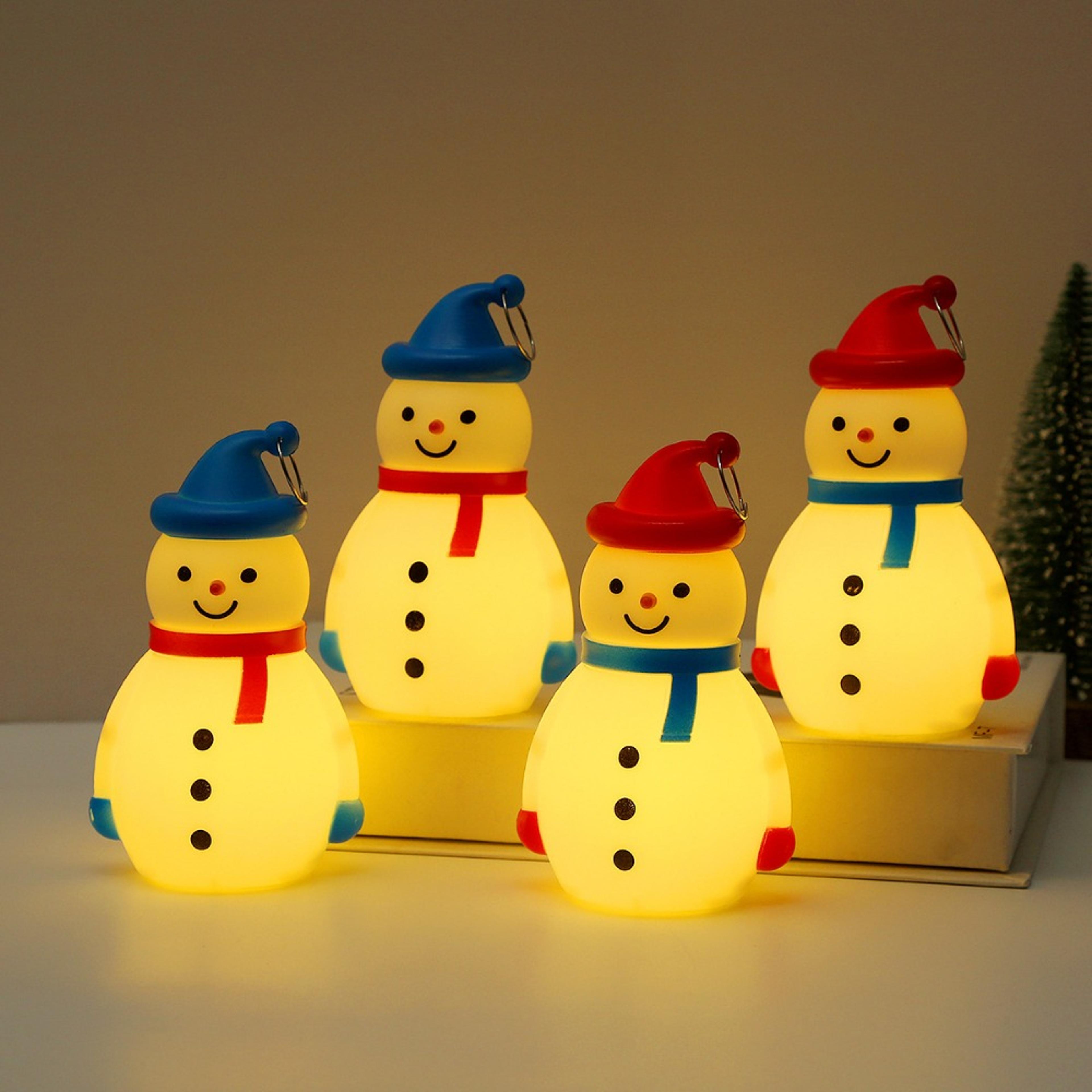 christmas tree decoration pendant, cute glowing snowman ornaments, new year carnival party gifts