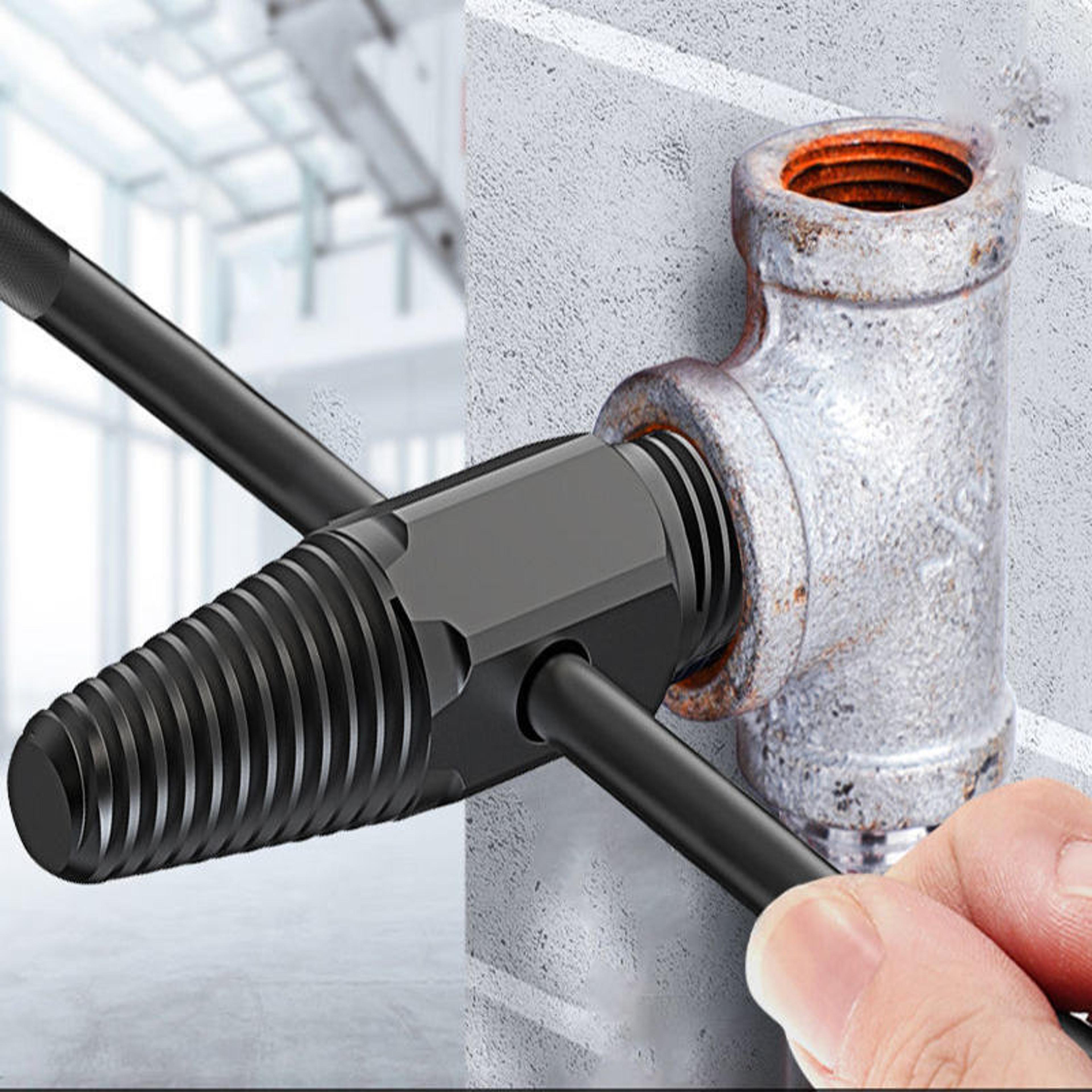 heavy duty broken screw & pipe extractor wrench set for faucet valves, bolts and water pipe removal