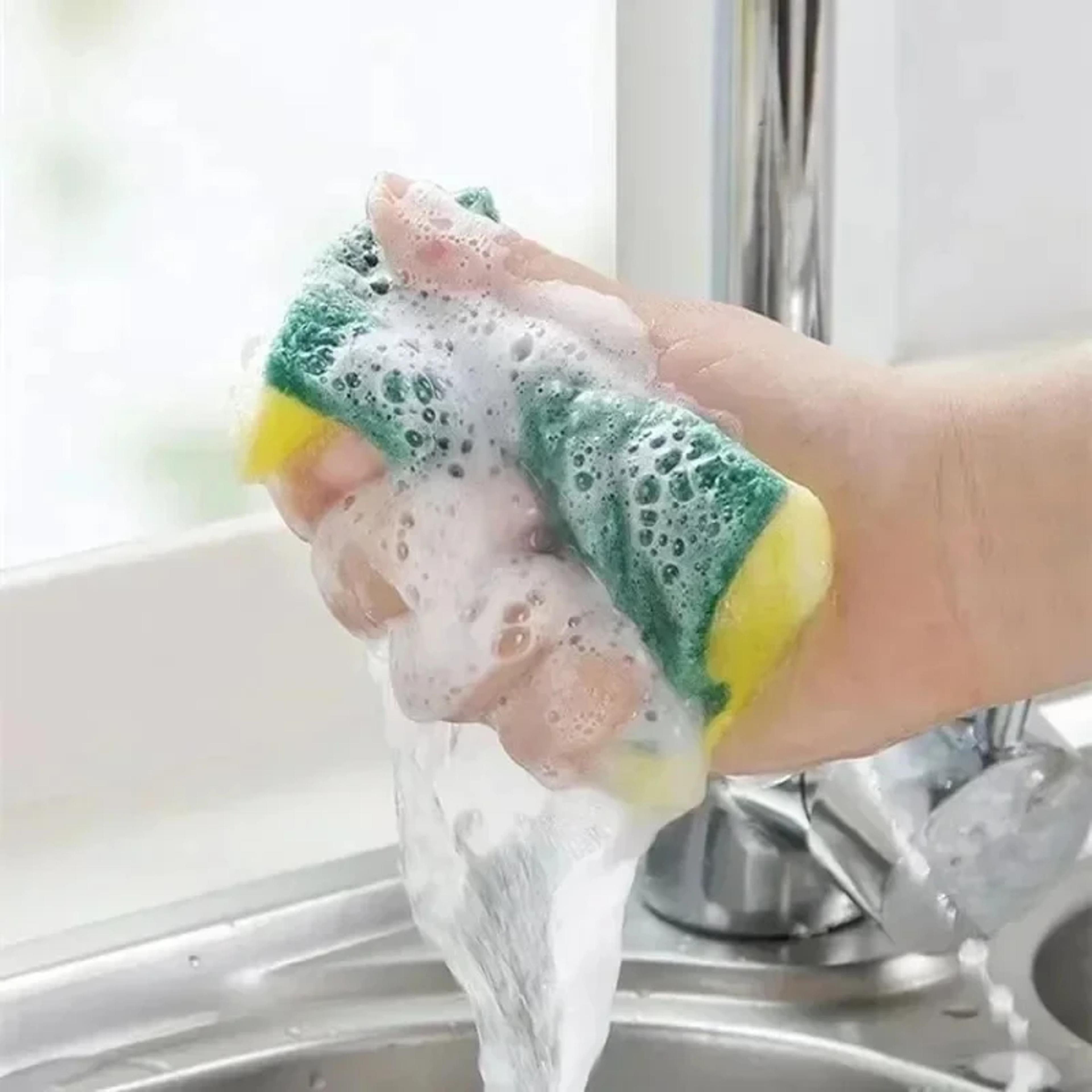 double-sided magic scrub sponge set for pots, dishes & rust removal