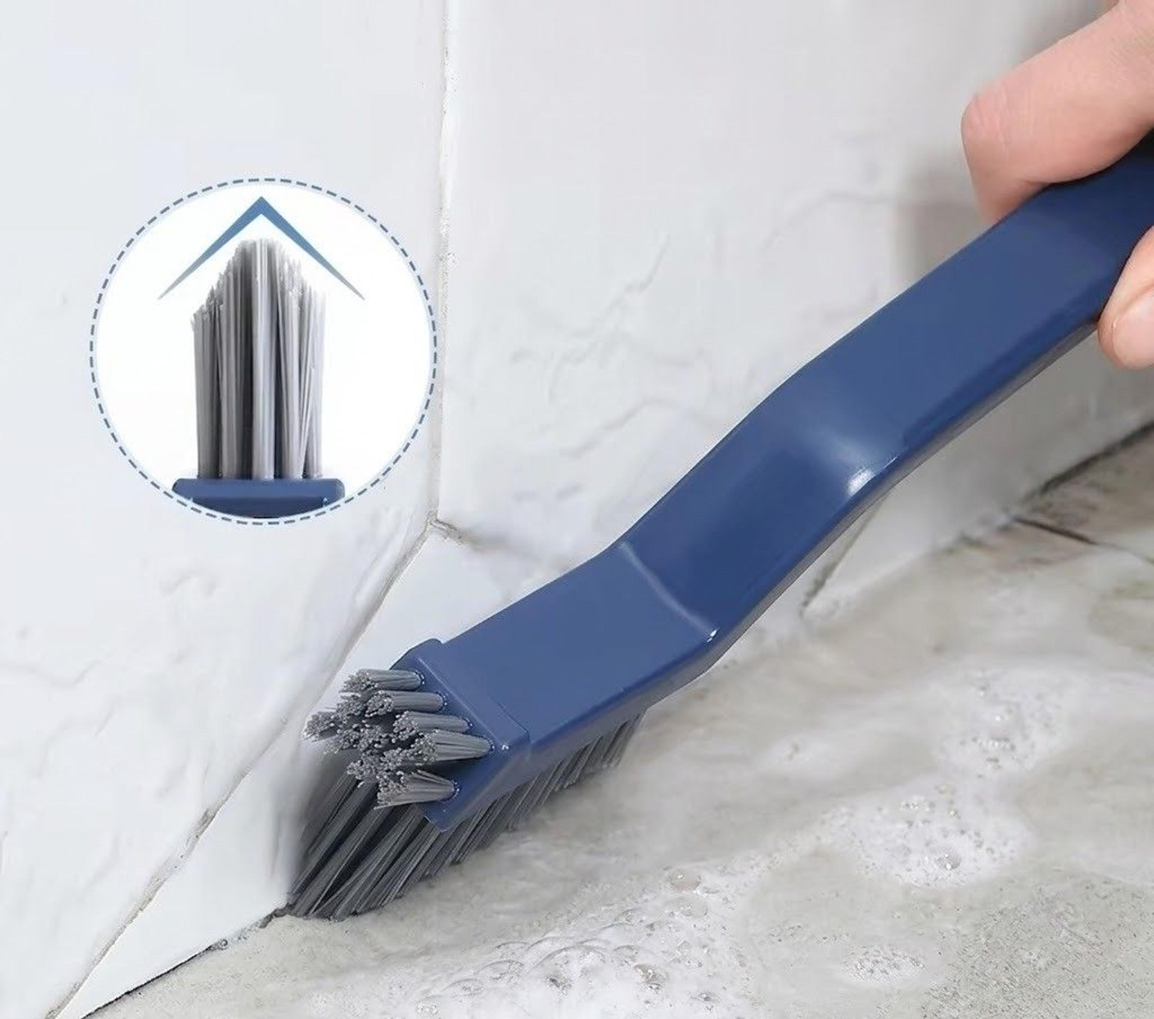 ergoclean long handle bathroom floor scrub brush tile & grout cleaning brush for bathtub, sink & ceramic
