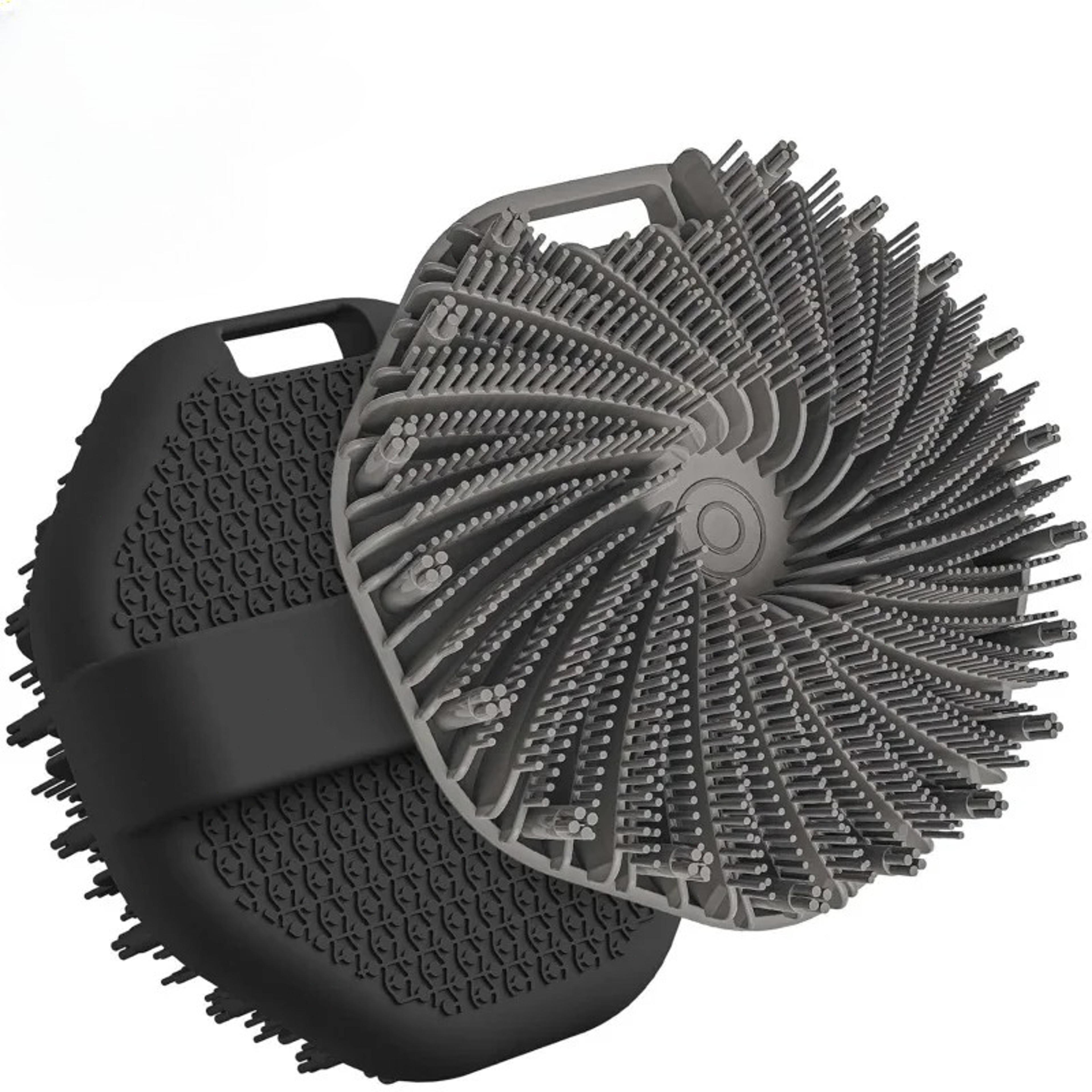gentleclean dual sided silicone body scrubber & scalp massager brush for sensitive skin