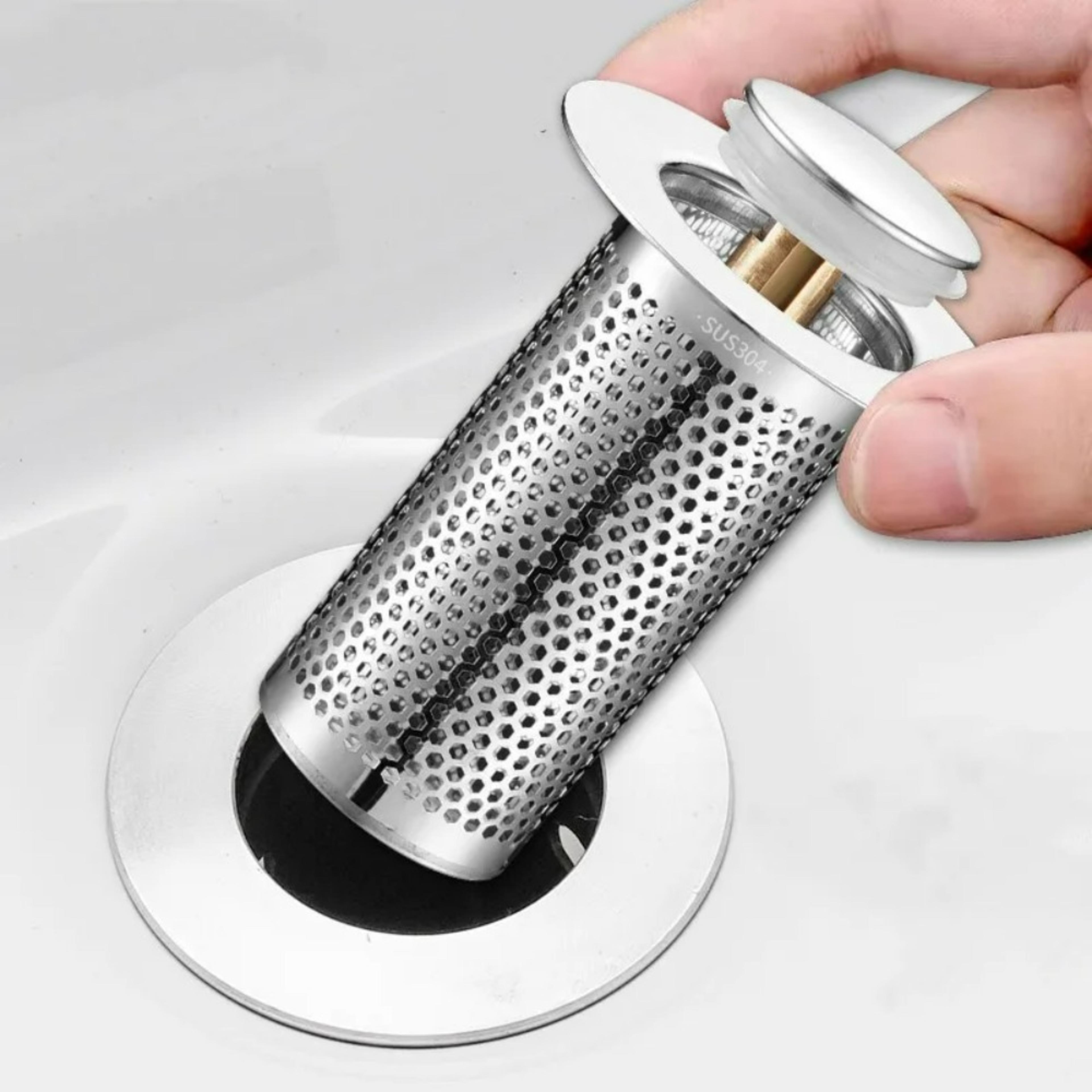 aquaseal pop up sink drain strainer & hair catcher stopper