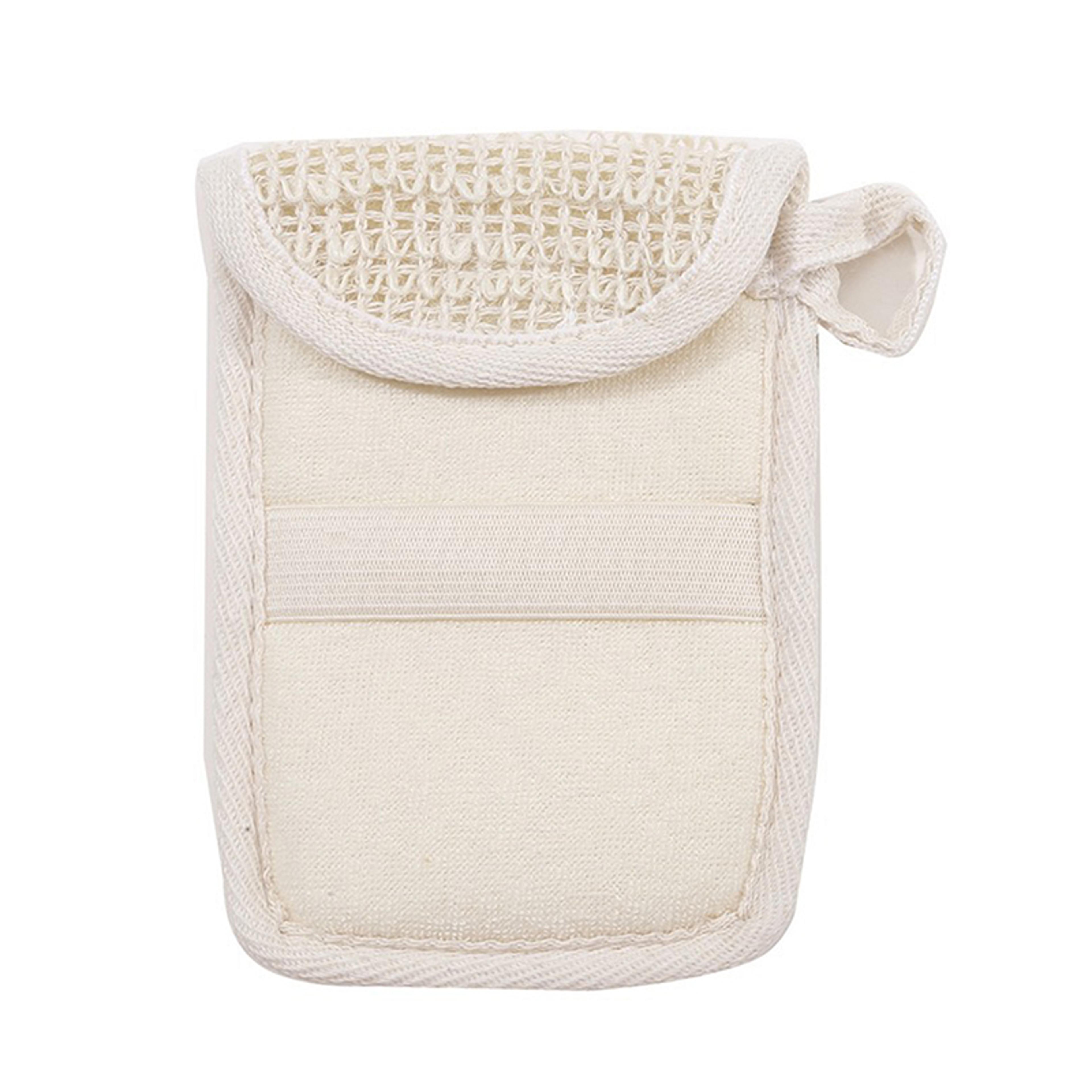 natural linen cotton mesh soap bag foaming & exfoliating bath scrubber for deep cleansing